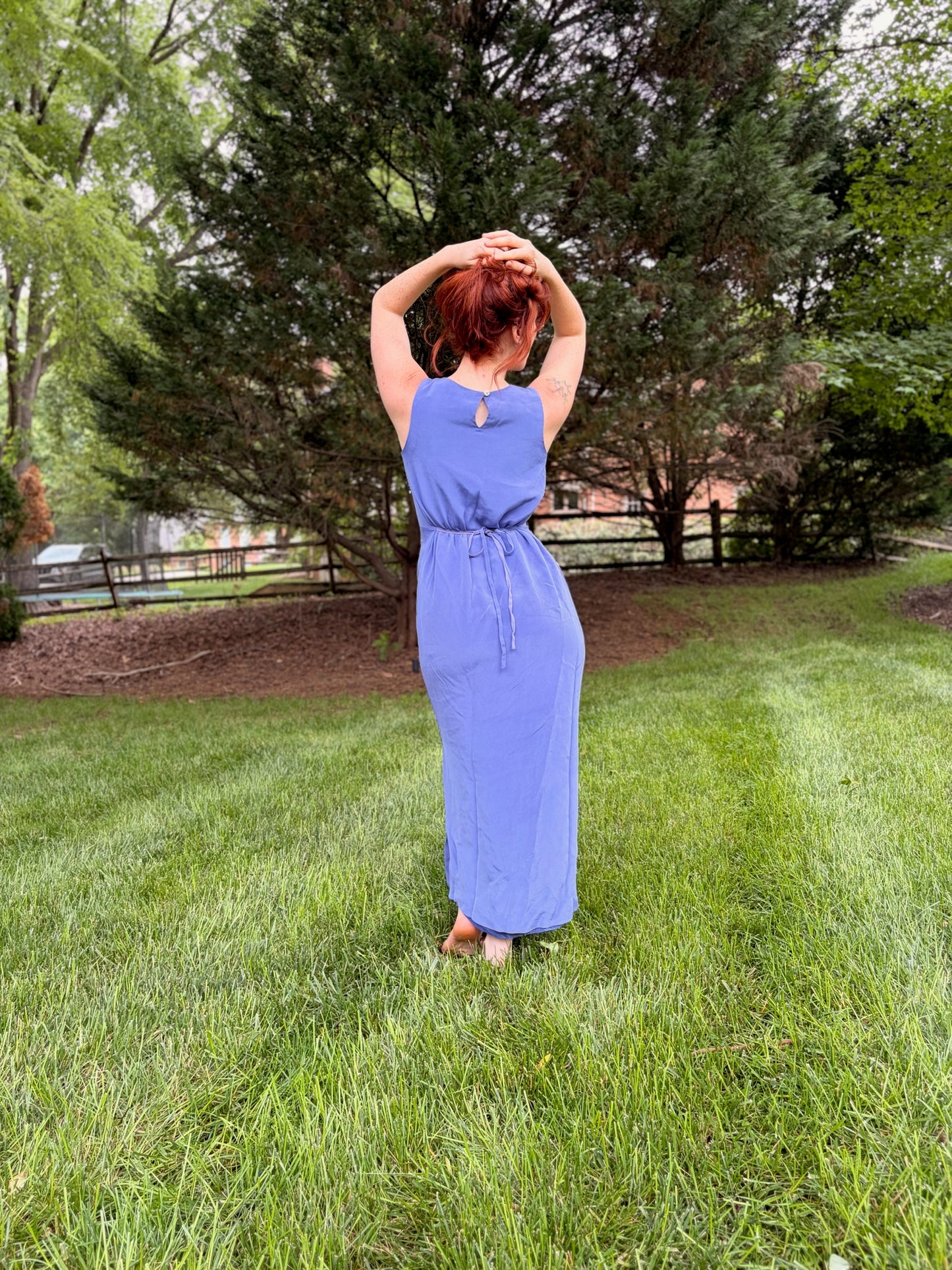 Valerie Pure Silk Periwinkle Column Dress