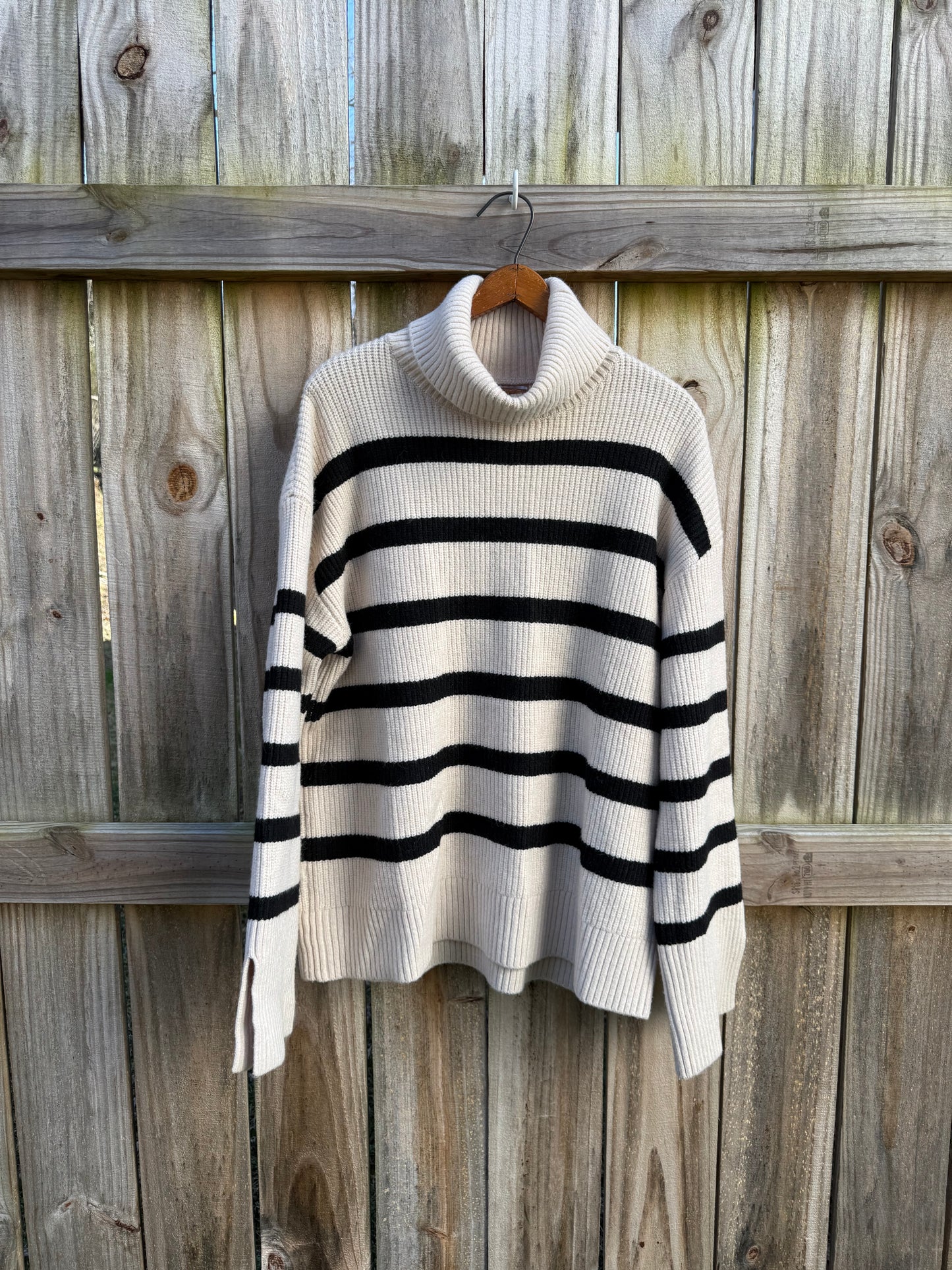 ZARA Striped Turtleneck Sweater