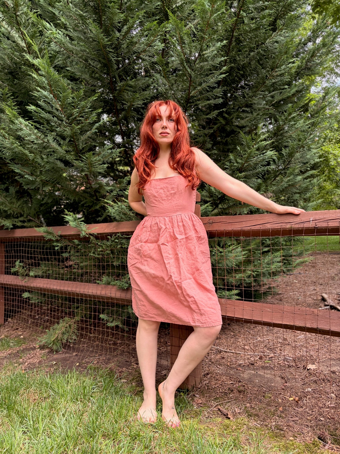 Sunday Honey Original | Rosewood Linen Babydoll Dress