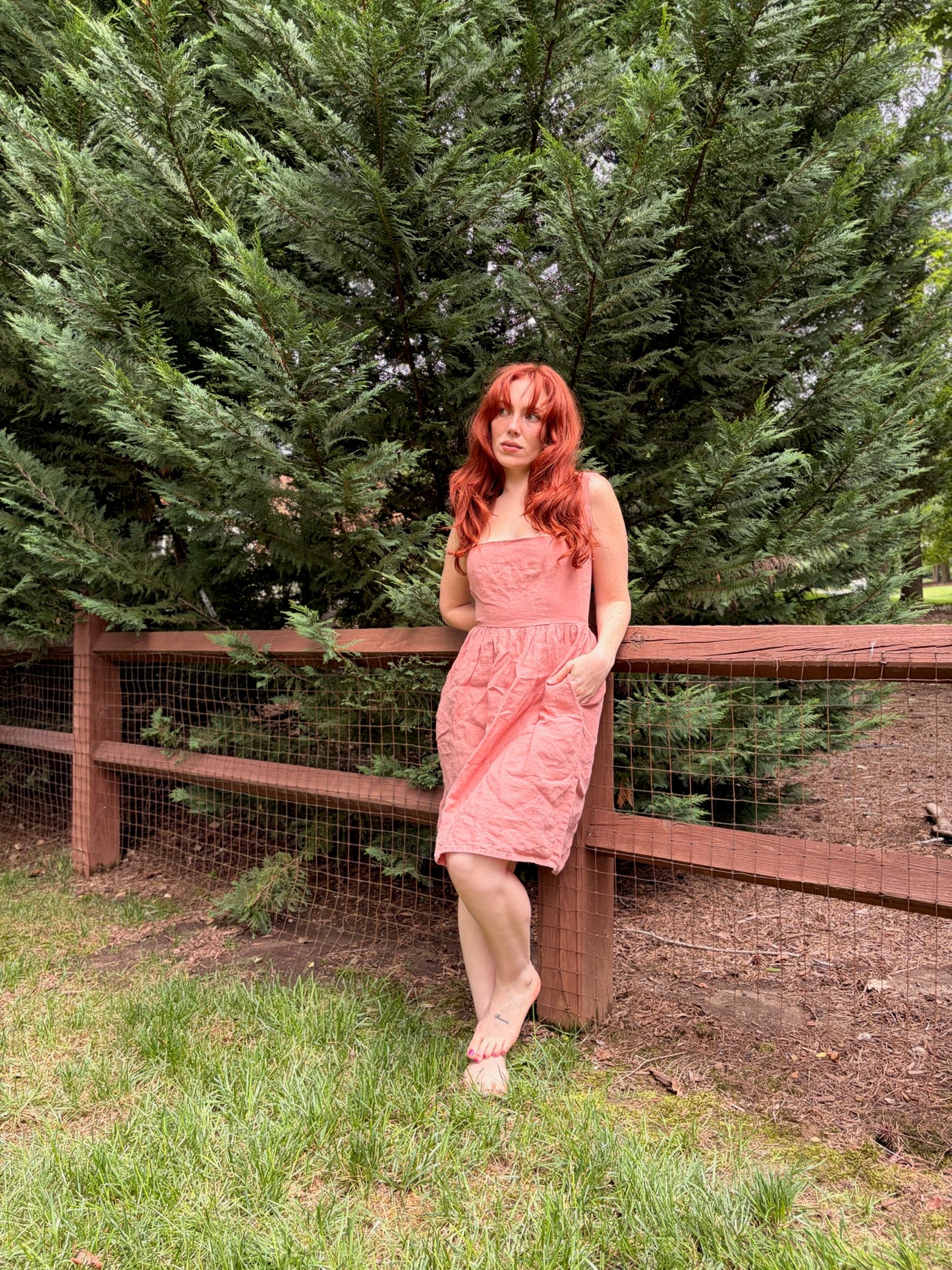 Sunday Honey Original | Rosewood Linen Babydoll Dress