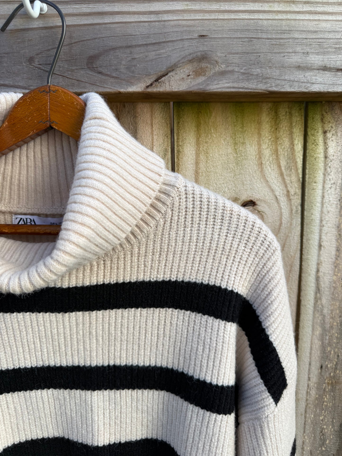 ZARA Striped Turtleneck Sweater