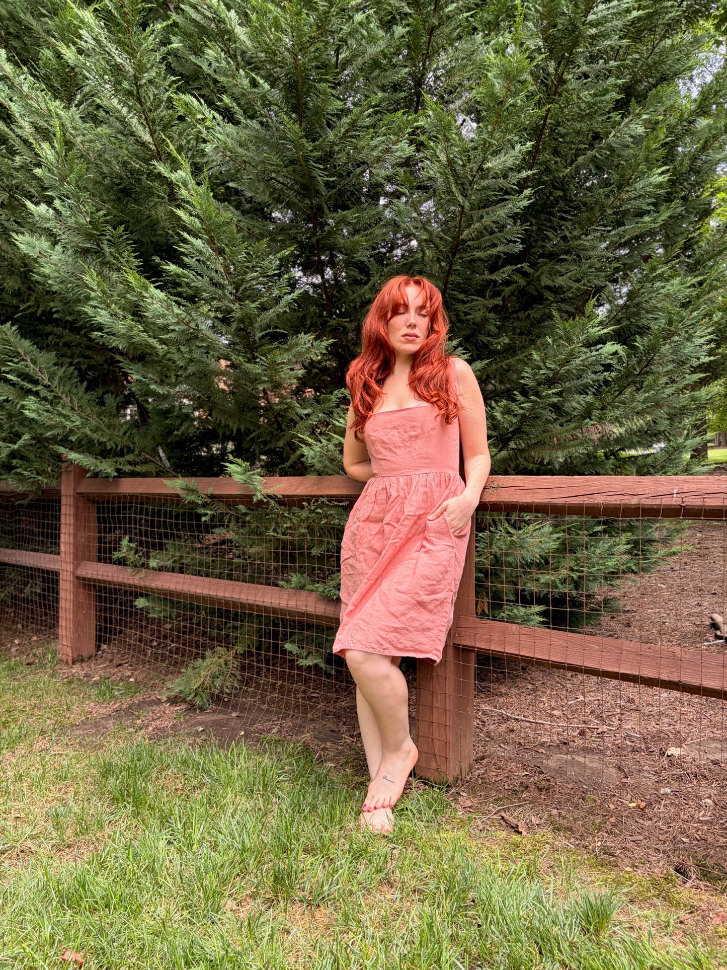 Sunday Honey Original | Rosewood Linen Babydoll Dress