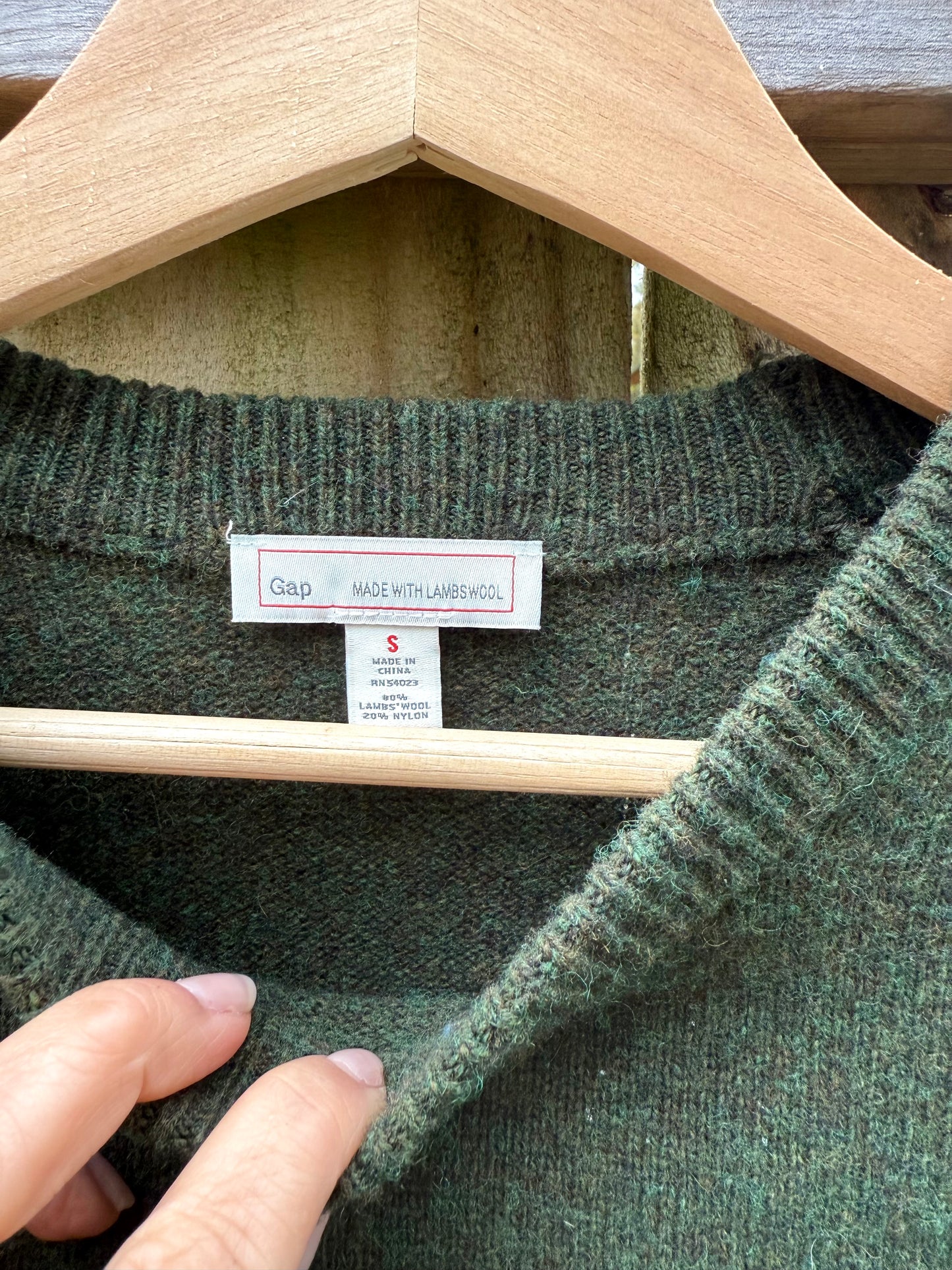 Vintage Forest Green Lambswool Crewneck Sweater Gap