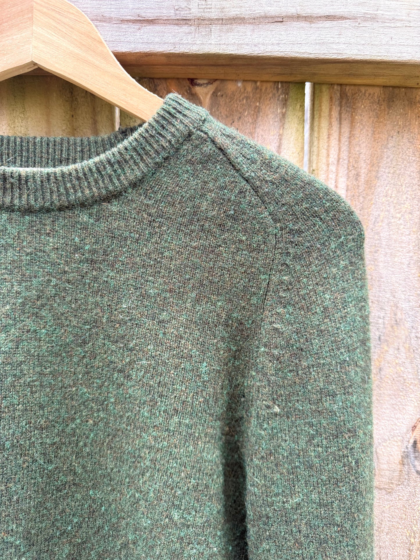 Vintage Forest Green Lambswool Crewneck Sweater Gap