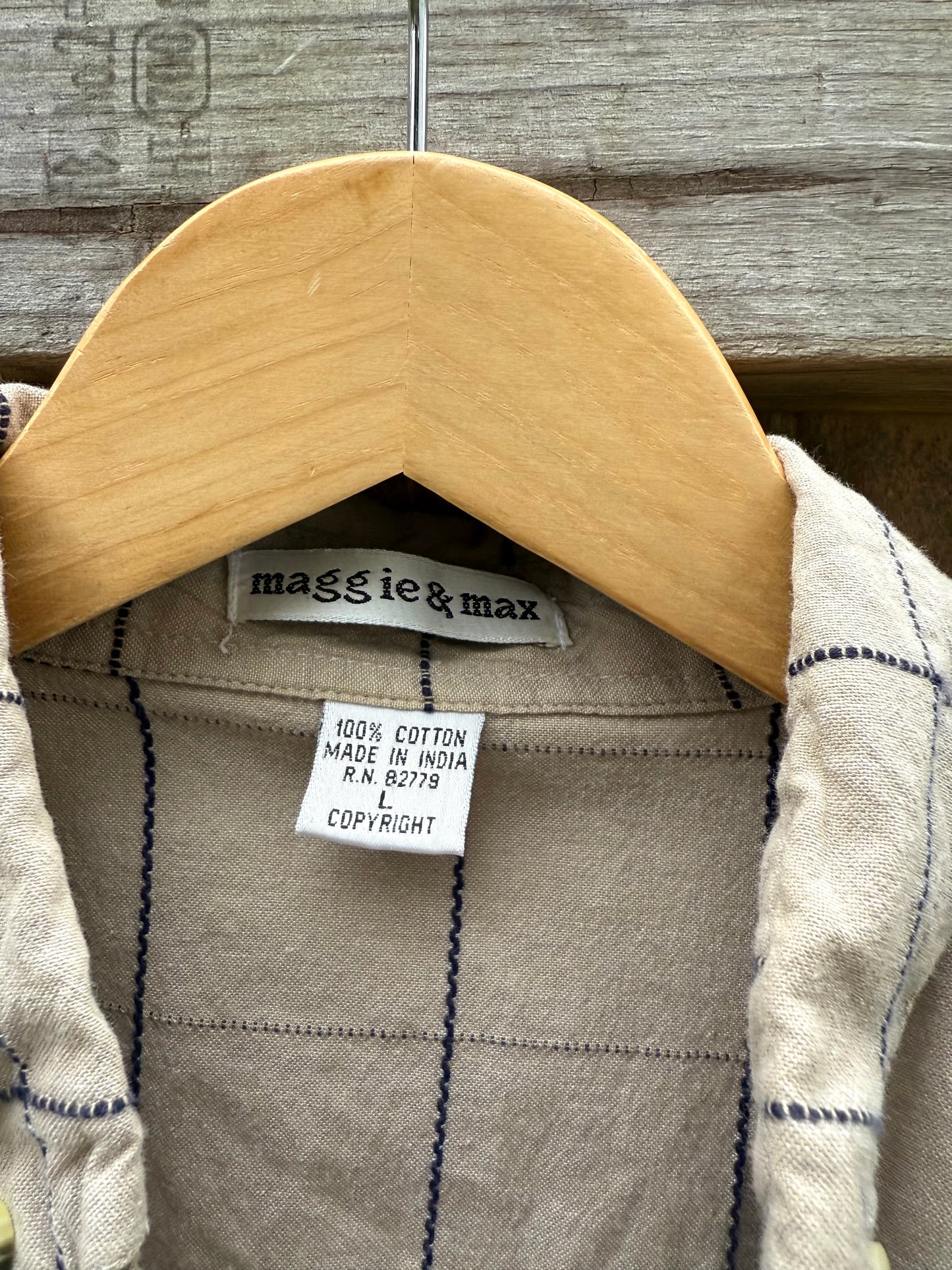 Vintage 90s Embroidered Cotton Check Shirt