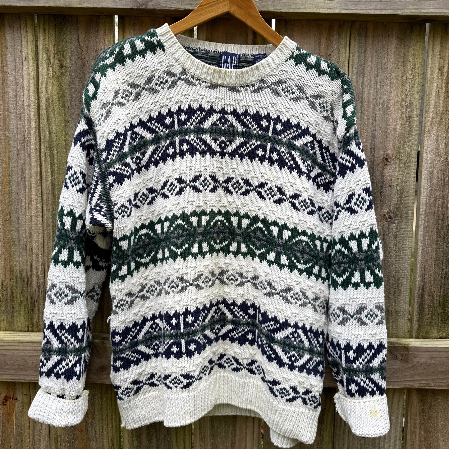 Vintage 90s GAP Fair Isle Boyfriend Sweater