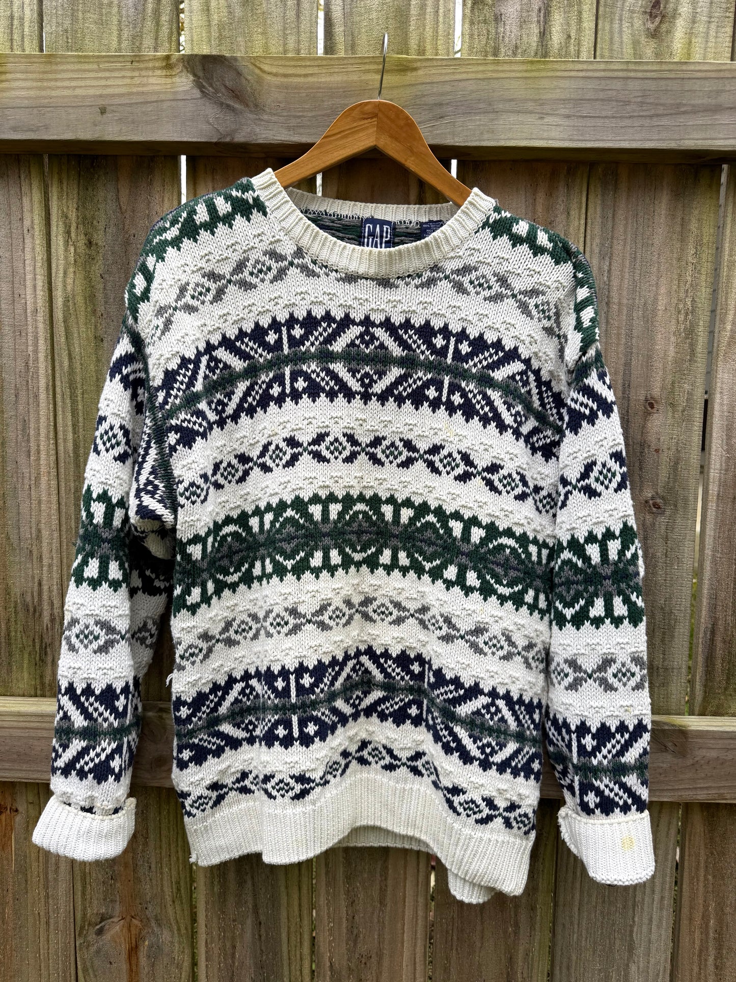 Vintage 90s GAP Fair Isle Boyfriend Sweater