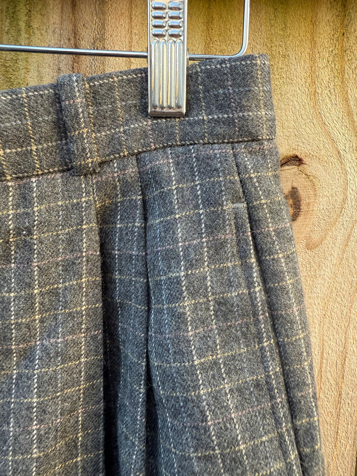 Vintage Gray Wool Plaid Trousers