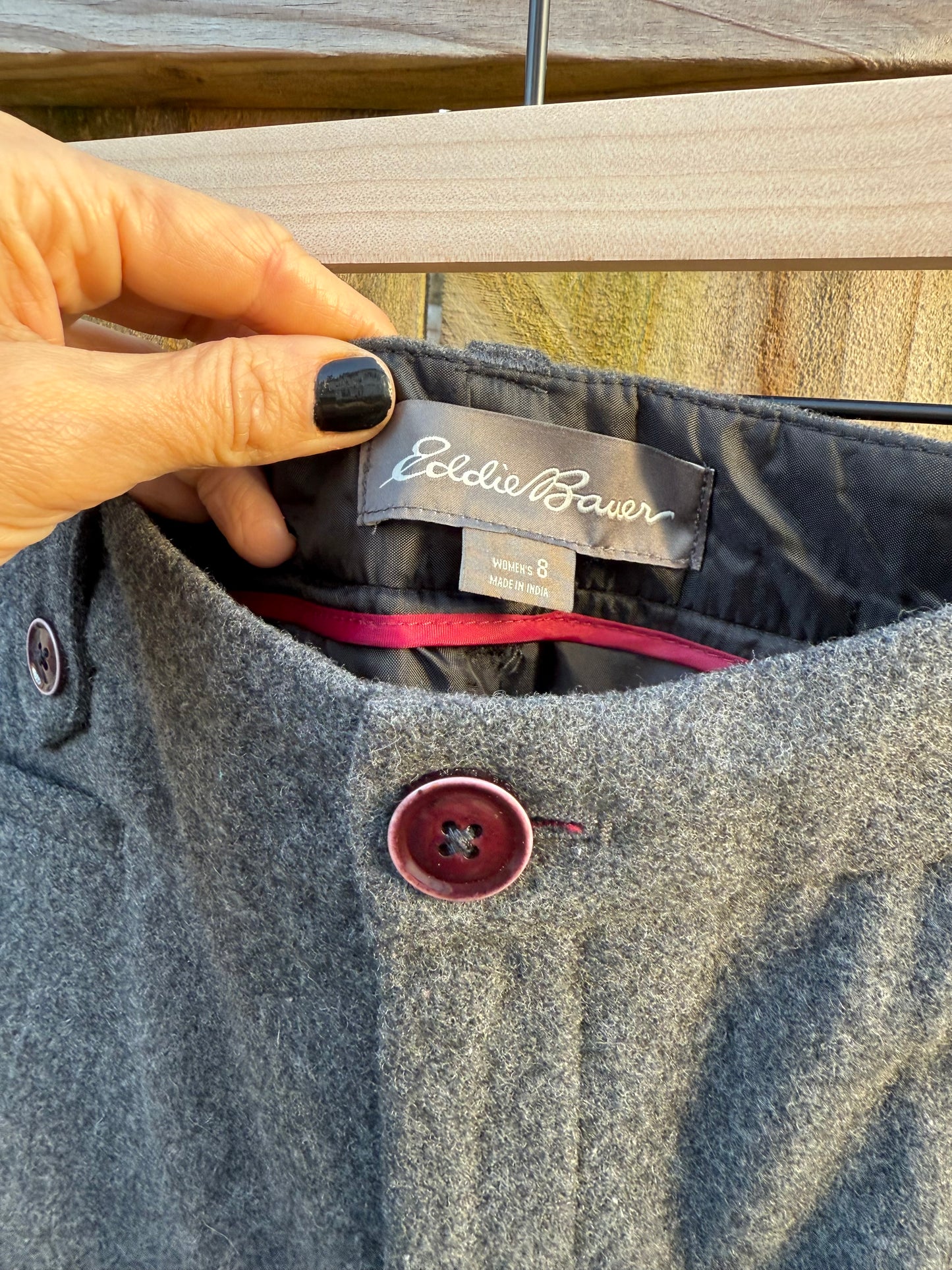 Vintage Charcoal Wool Mini Skirt Small