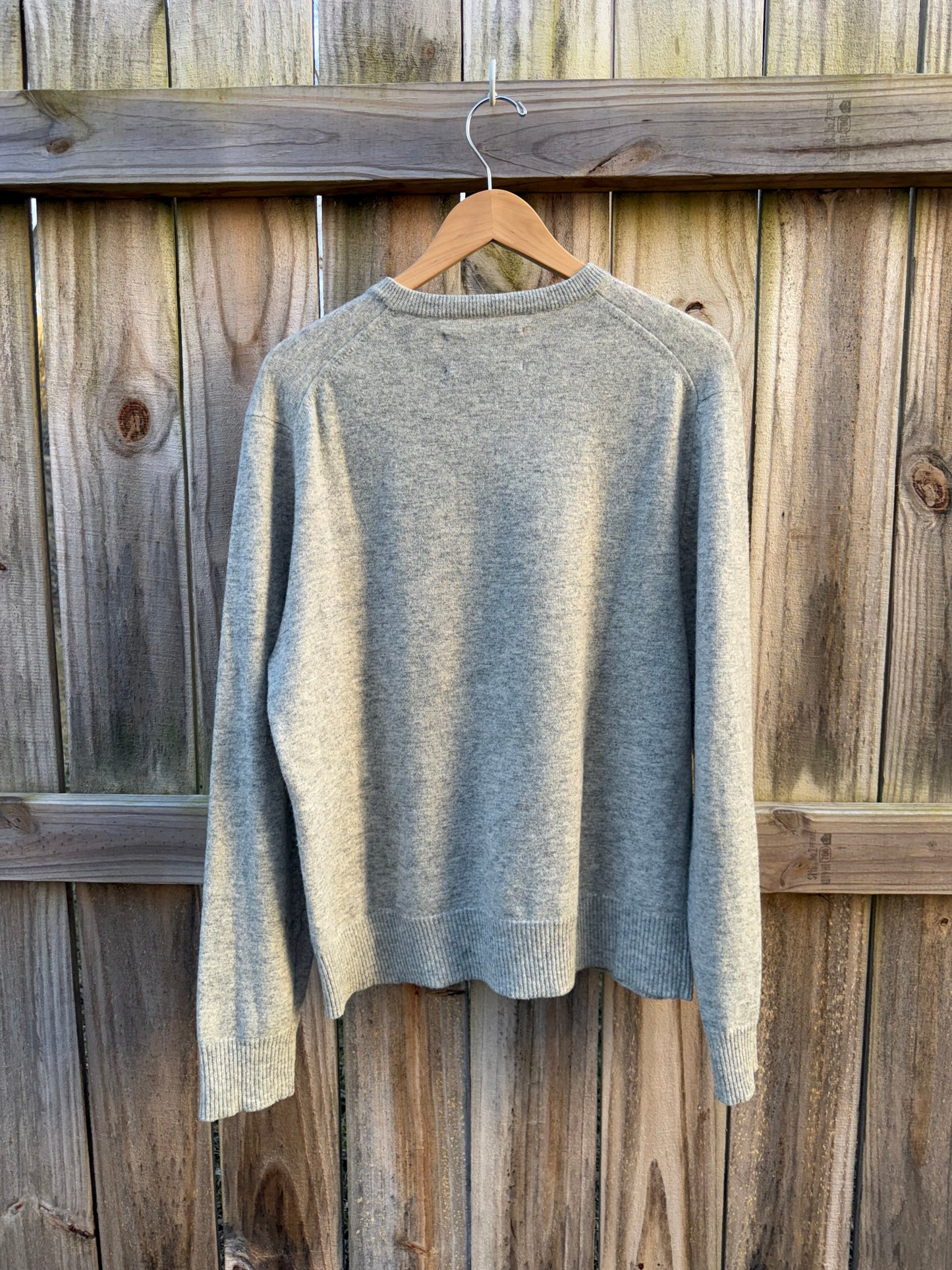 Vintage Abercrombie Grey Wool V-Neck Sweater