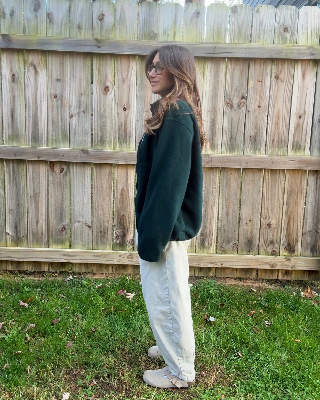 L.L. Bean Forest Green Vintage Fleece Jacket 90's