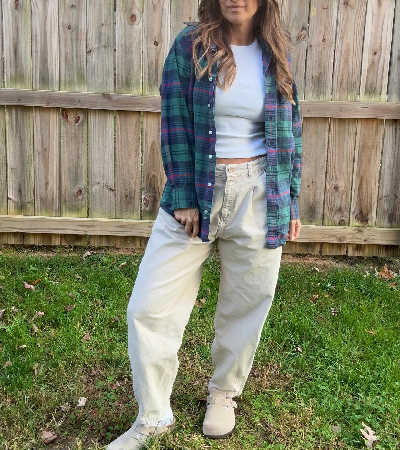 L.L. Bean Made-in-USA Plaid Flannel Vintage Navy Deep Green