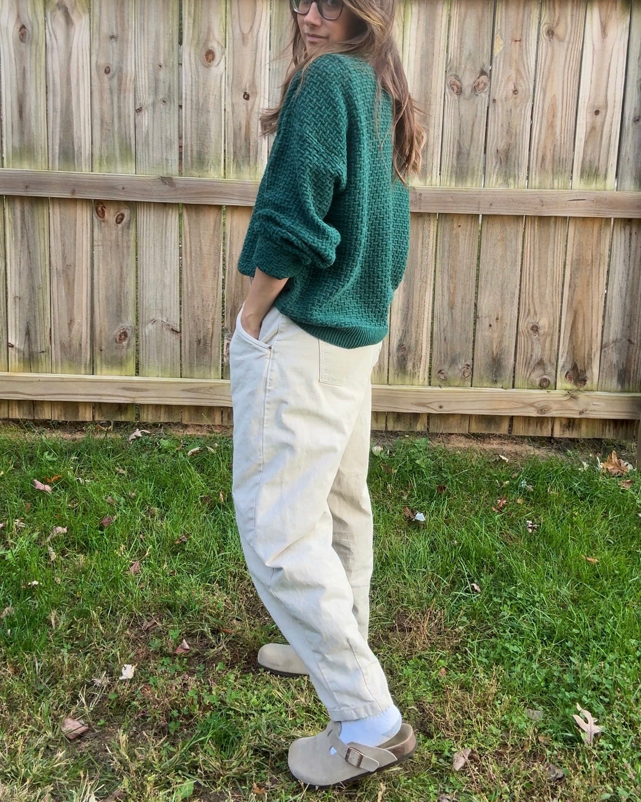 Ash Creek Trading Cotton Knit Forest Green Vintage Sweater