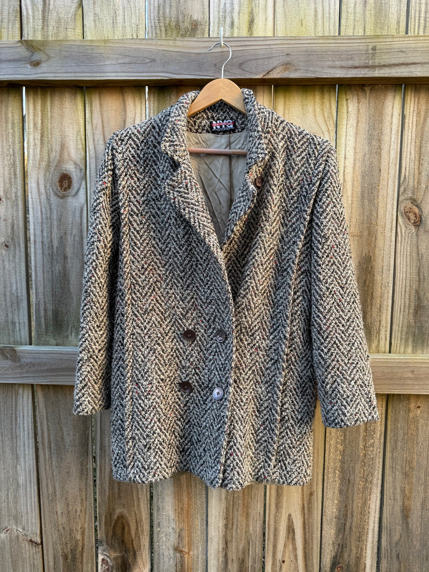 Vintage NYC Tweed Double-Breasted Jacket