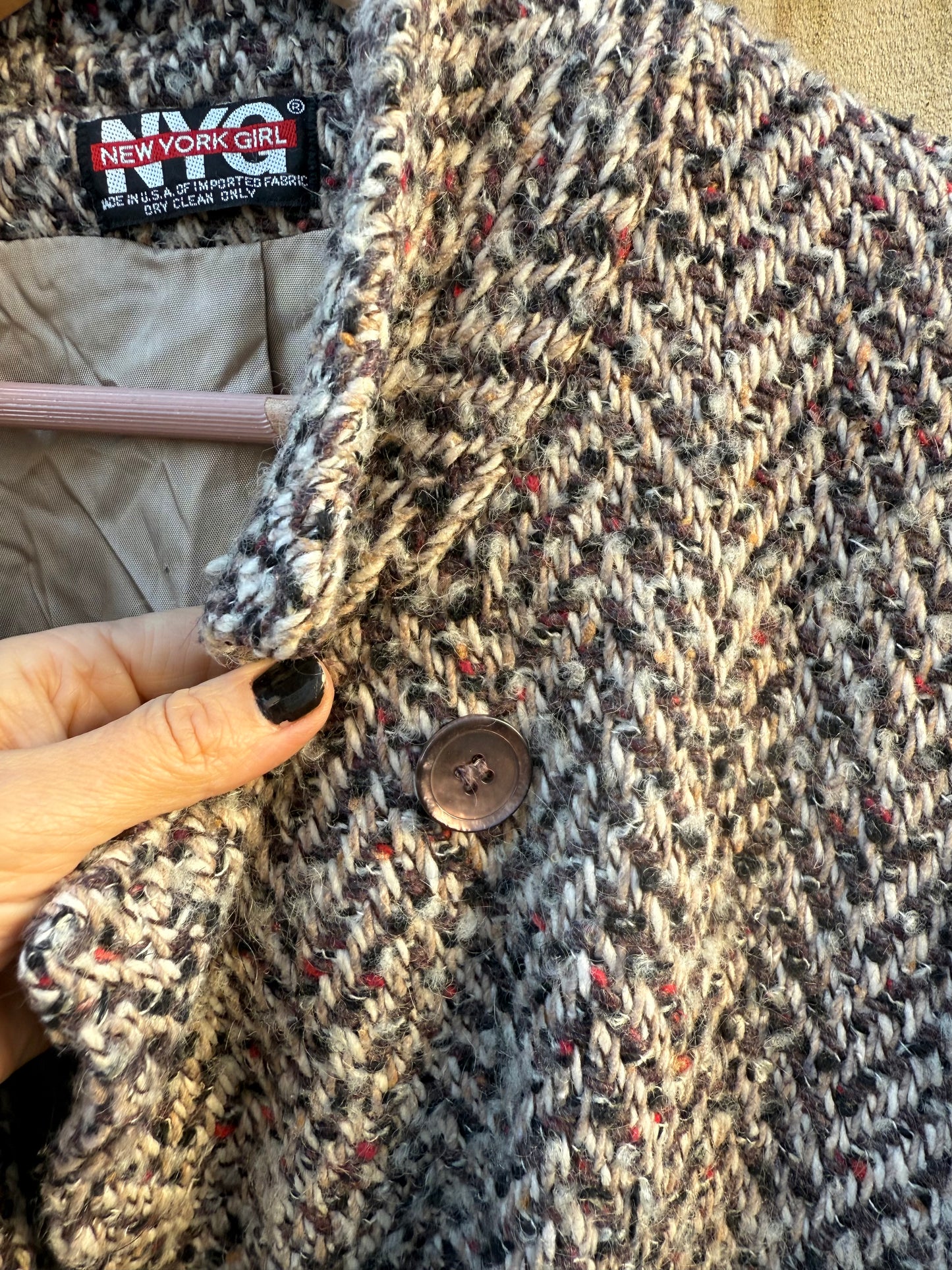 Vintage NYC Tweed Double-Breasted Jacket