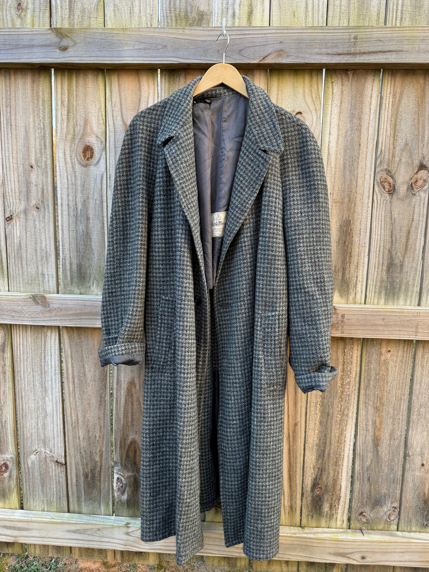 Vintage Harris Tweed Longline Wool Coat