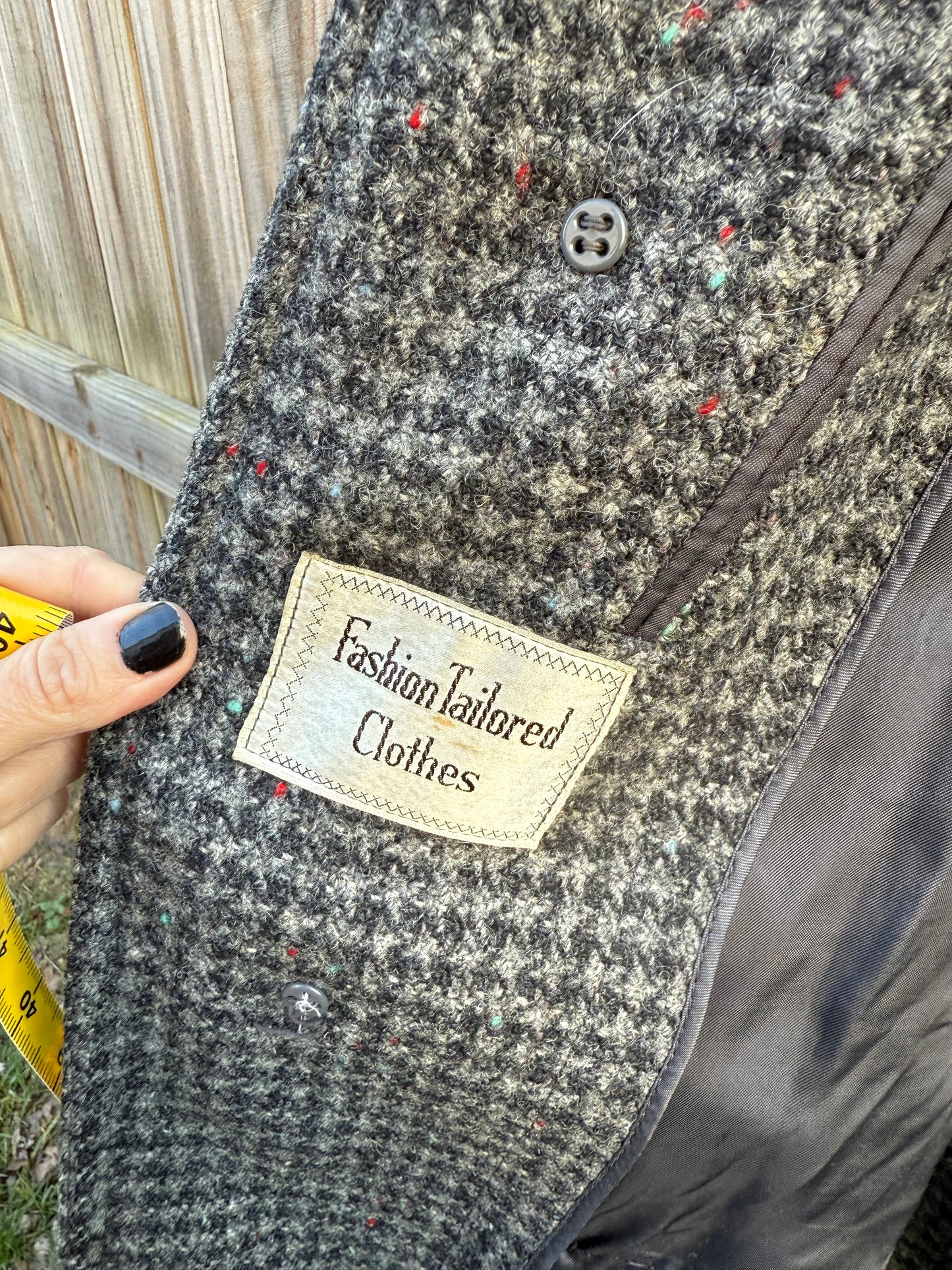 Vintage Harris Tweed Longline Wool Coat