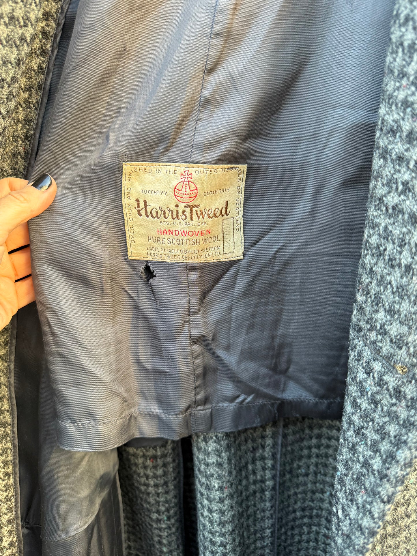 Vintage Harris Tweed Longline Wool Coat