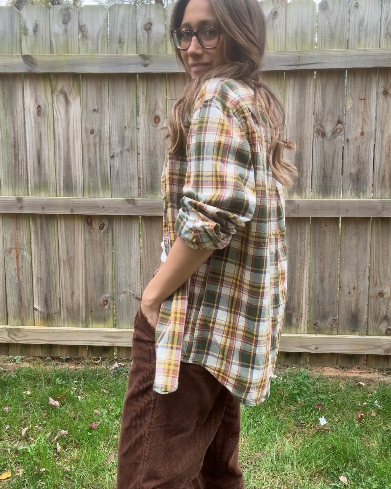 J.Crew “Tailored By” Plaid Button-Down Shirt Olive Mustard Rust Cotton Boyfriend Shirt