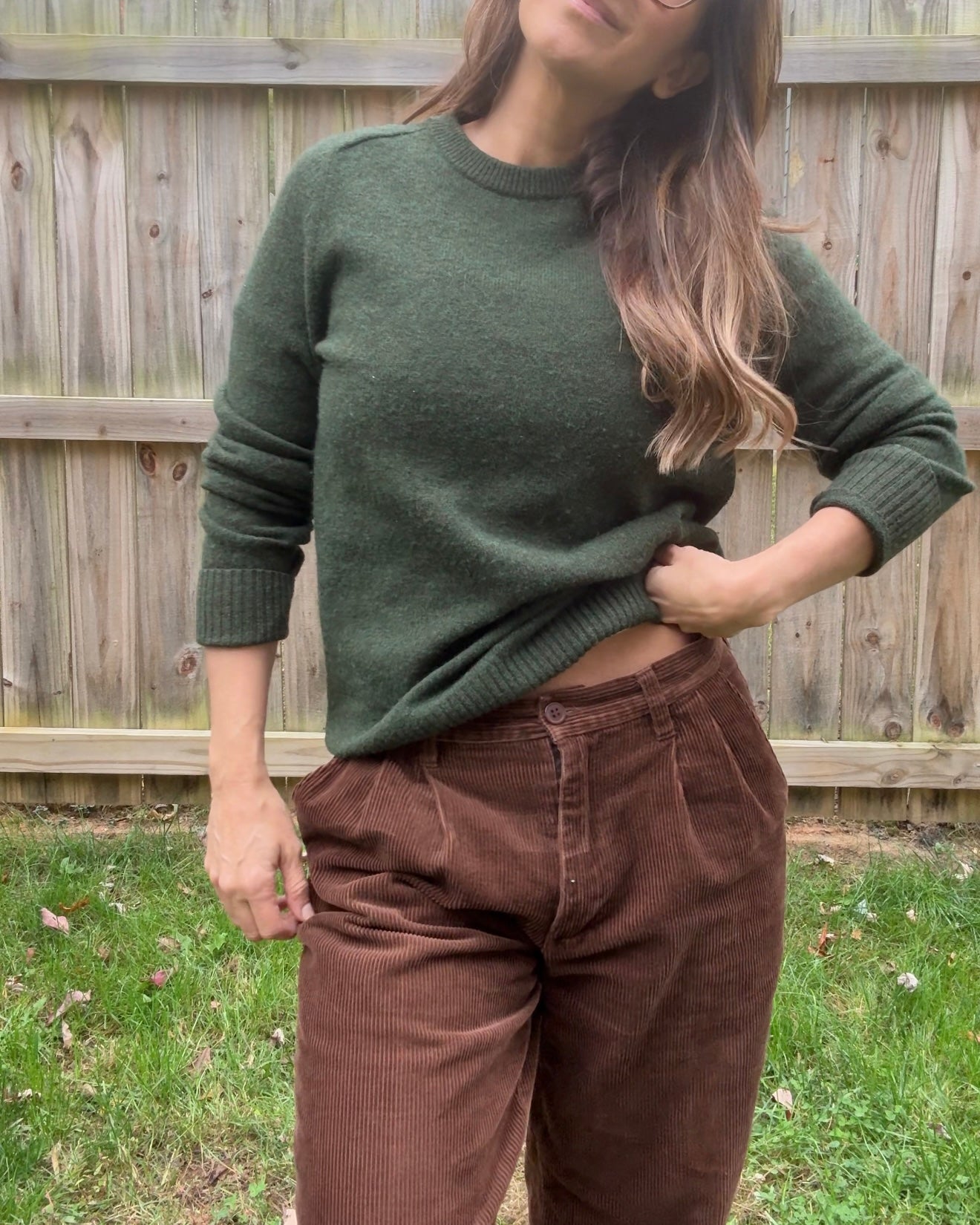 Vintage Forest Green Lambswool Crewneck Sweater Gap