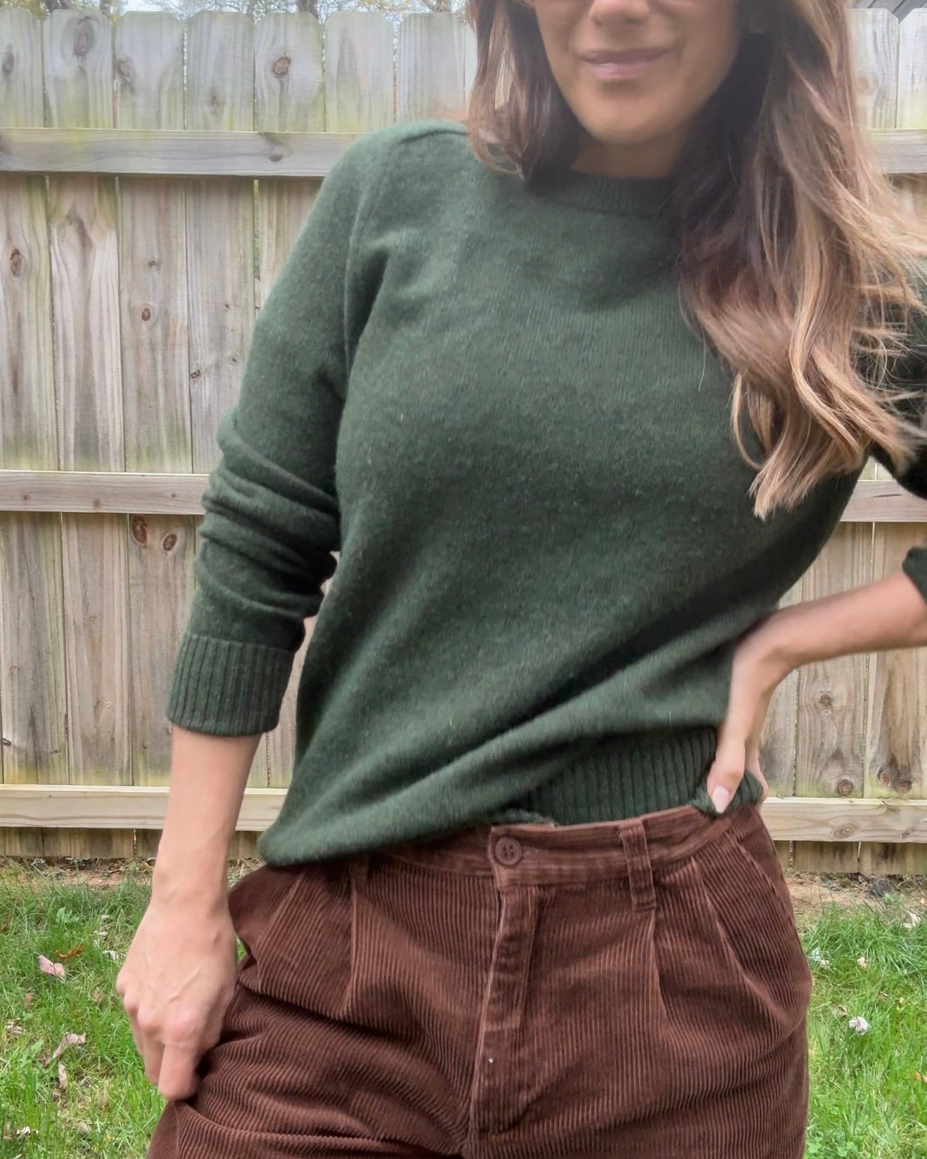 Vintage Forest Green Lambswool Crewneck Sweater Gap