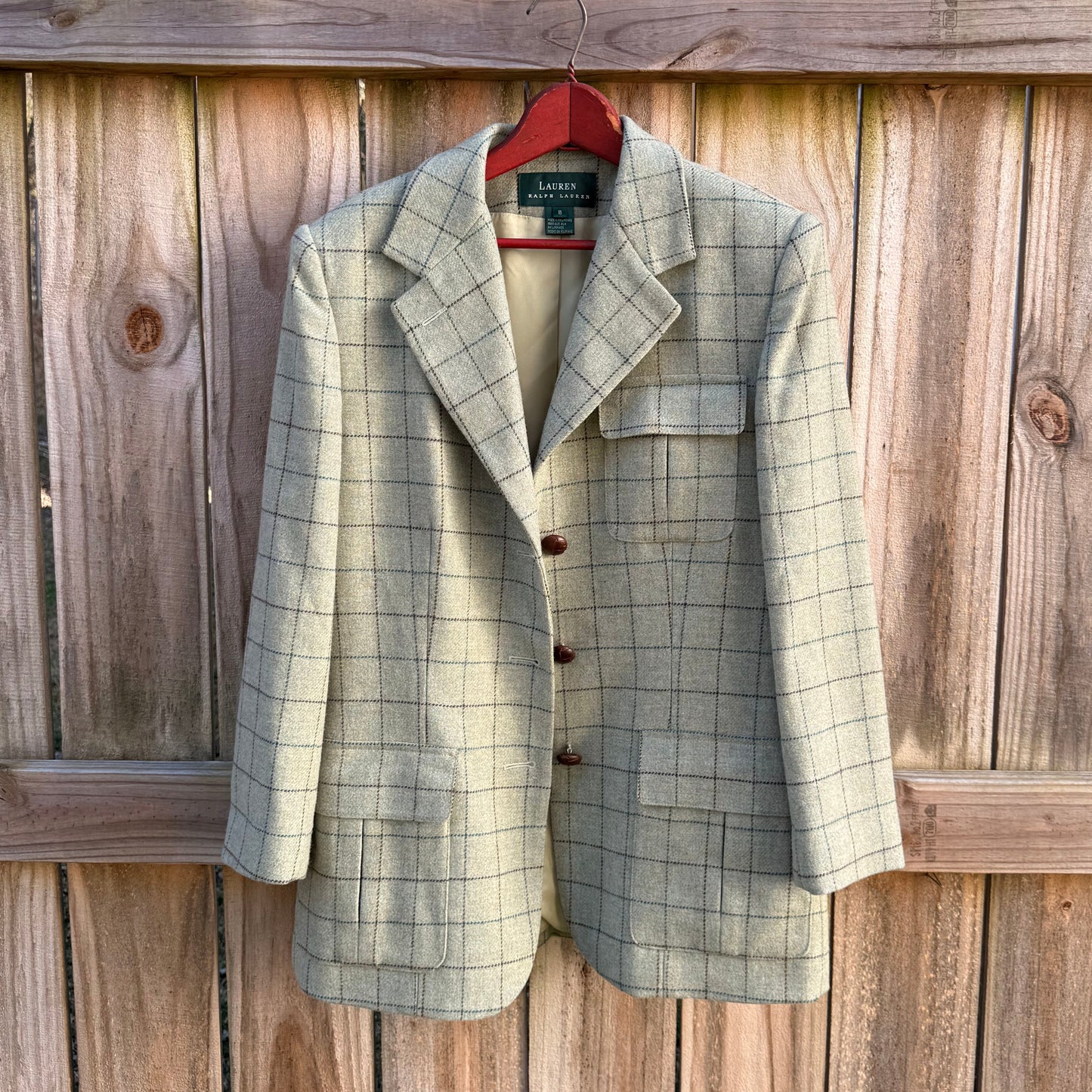 Lauren Ralph Lauren Wool Windowpane Blazer