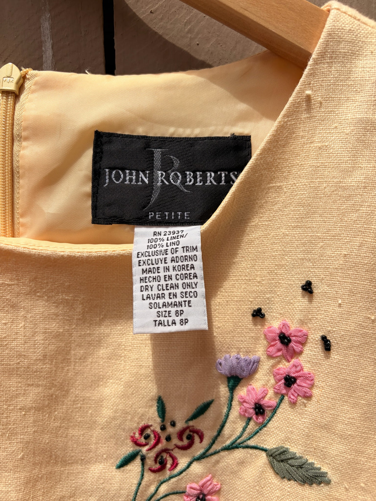 Reworked Vintage Butter Yellow Linen Mini Dress
