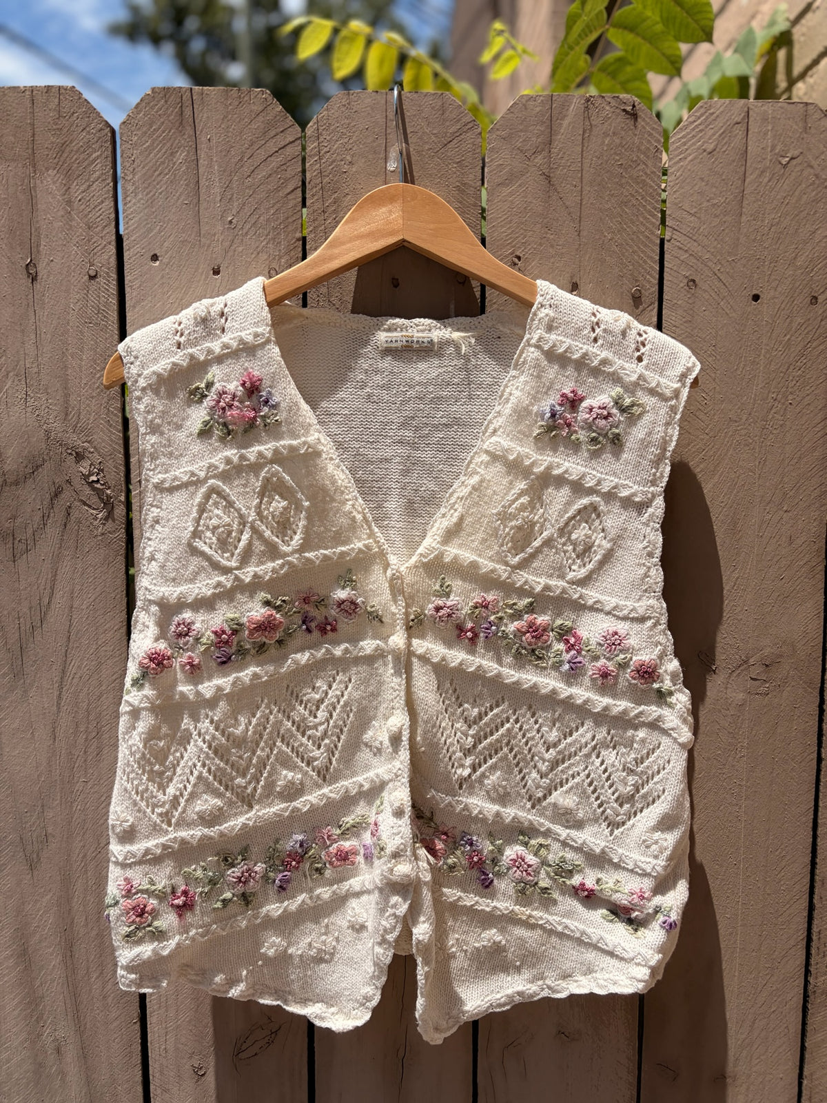 Yarnworks Floral Embroidered Knit Vest