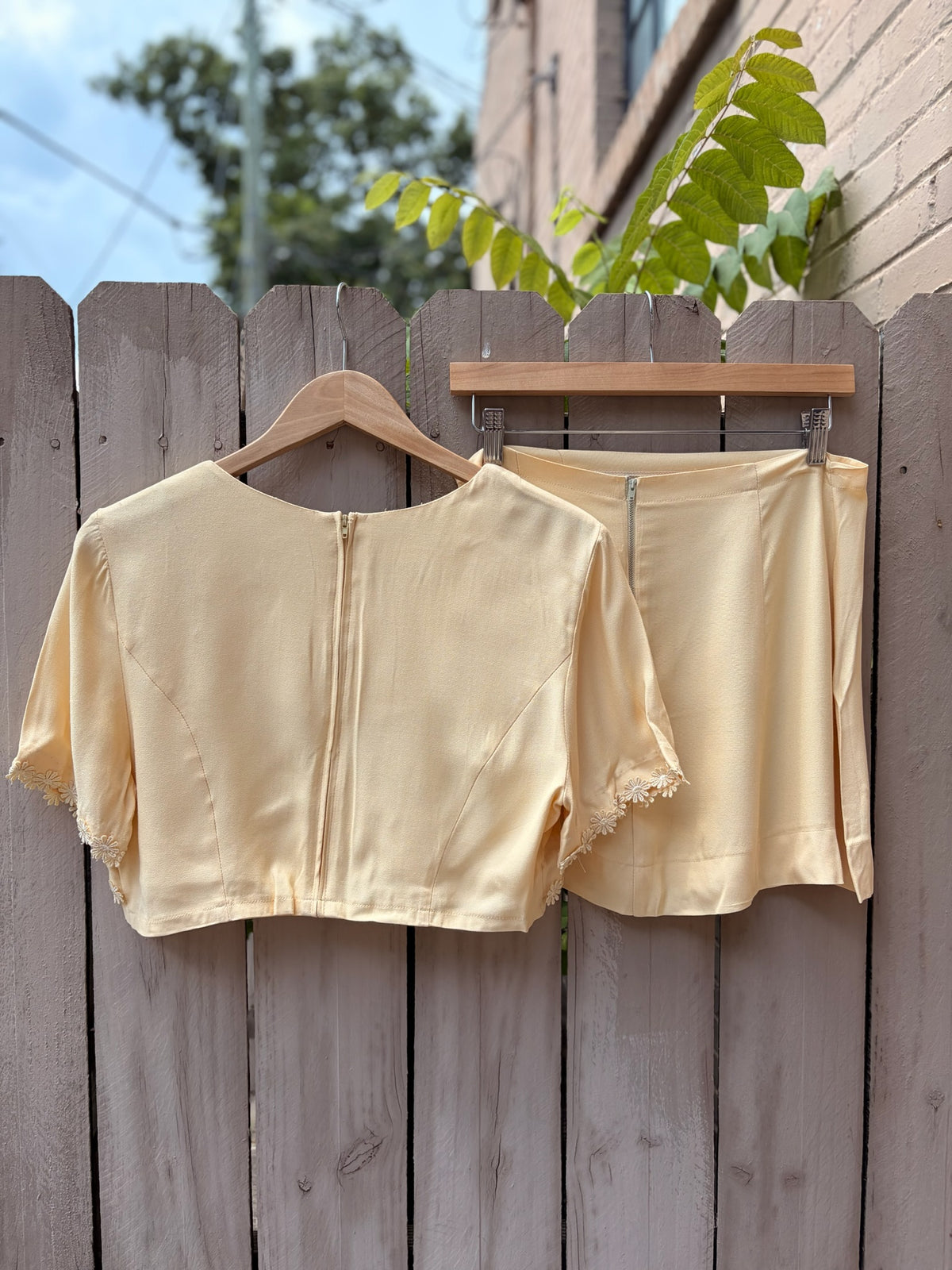 Reworked Vintage Buttercup Yellow Two-Piece Set