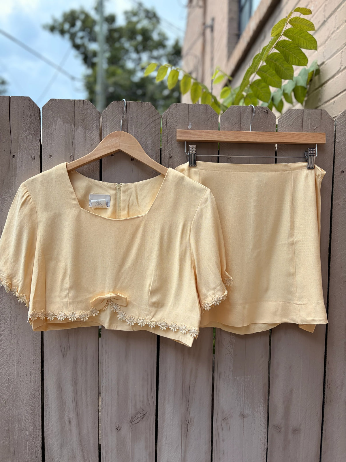 Reworked Vintage Buttercup Yellow Two-Piece Set