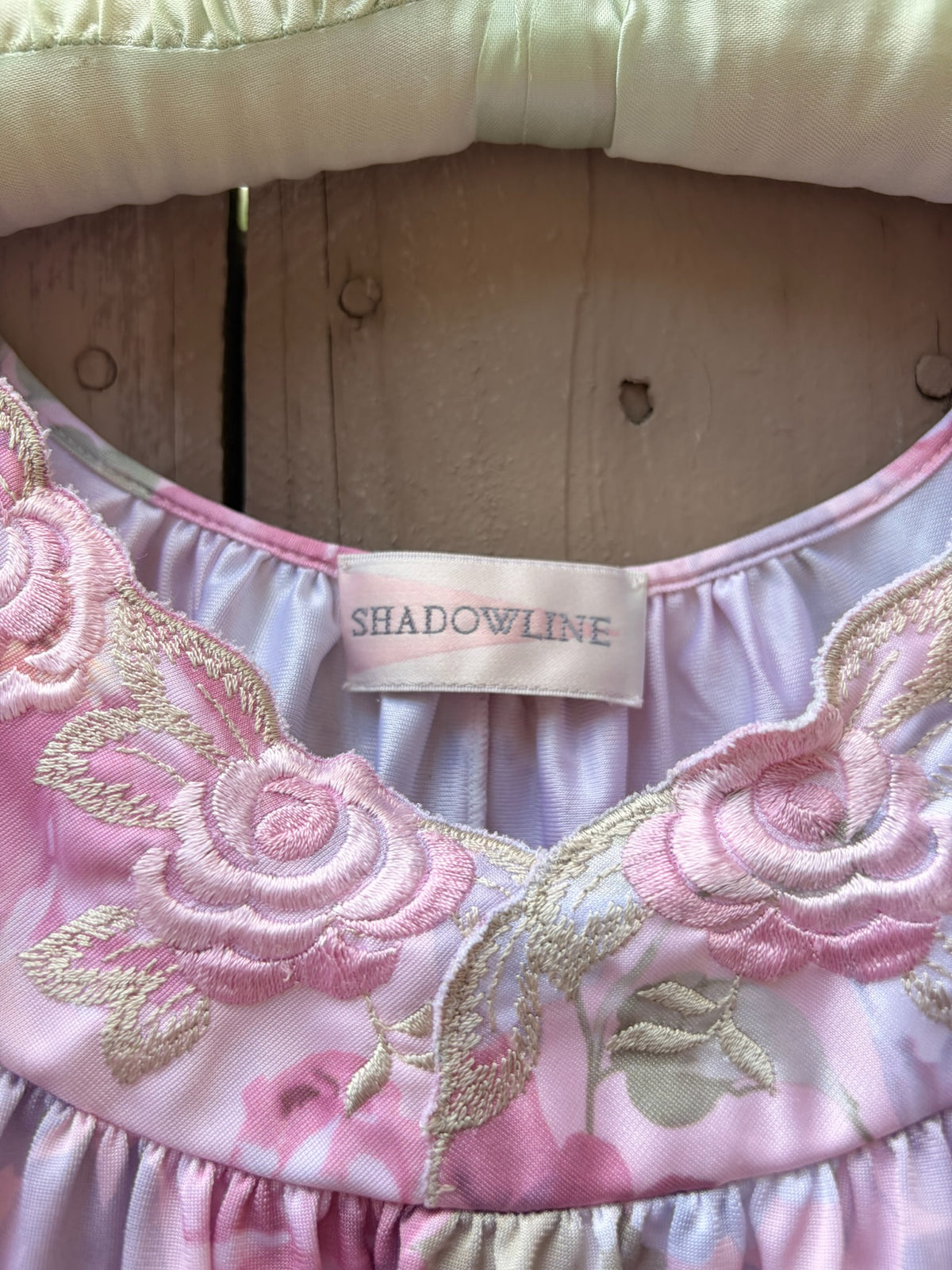 Reworked Vintage Shadowline Rosy Floral Nightgown &amp; Robe Set