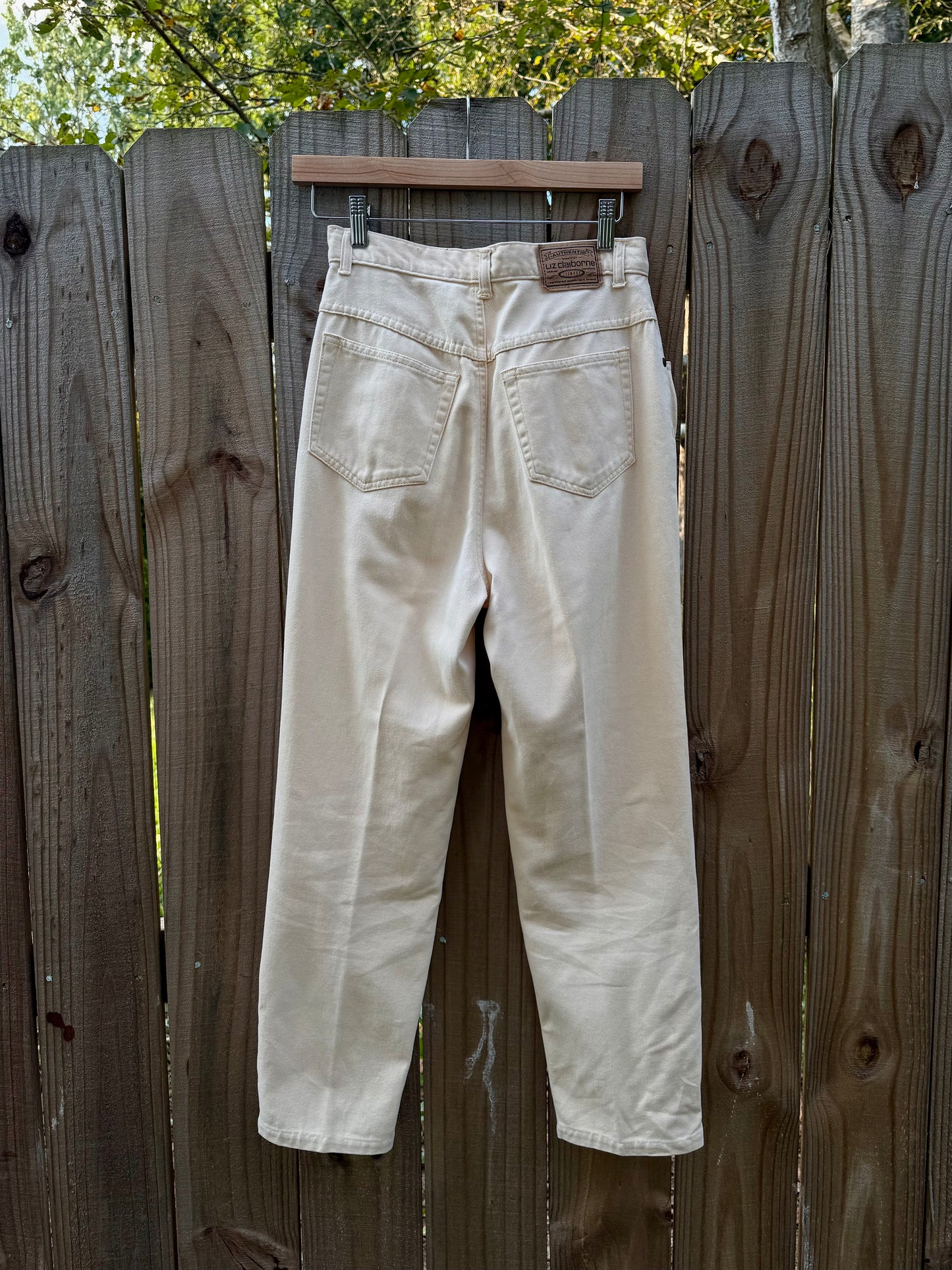 VINTAGE LIZ CLAIBORNE FADED YELLOW HIGH-RISE JEANS — 90s