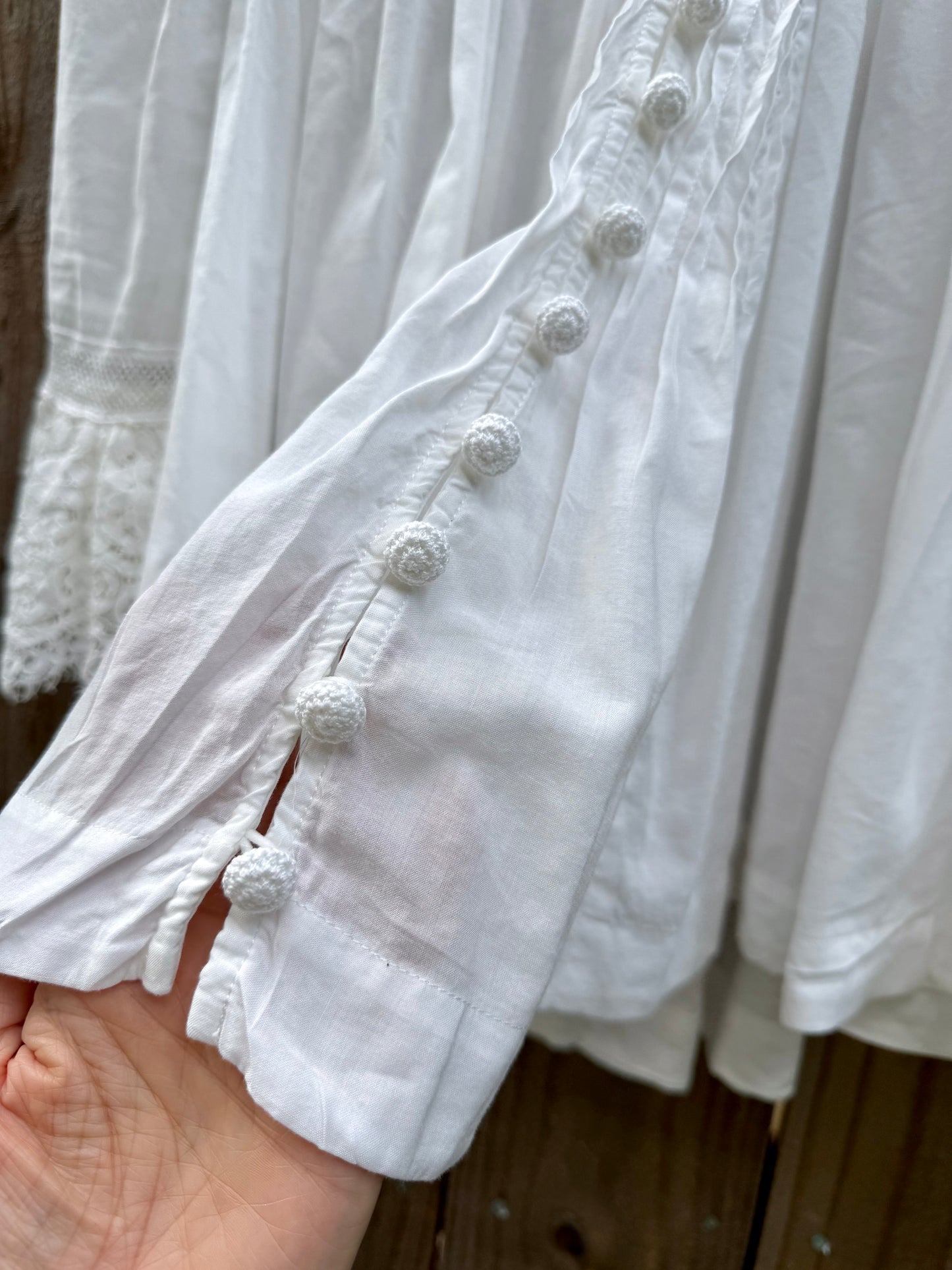 FREE PEOPLE LACE-PANELED BOHO BLOUSE — WHITE