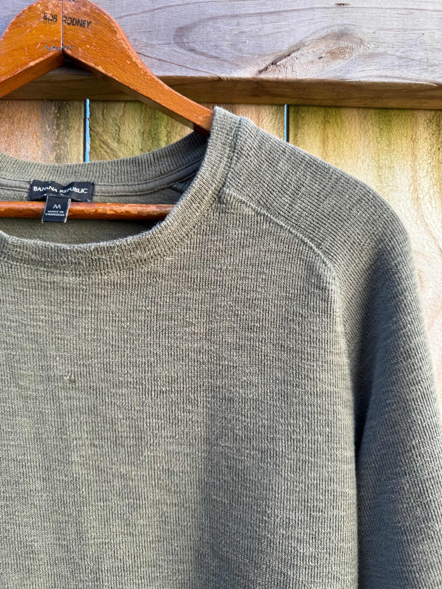 Banana Republic Olive Crewneck Knit Pullover