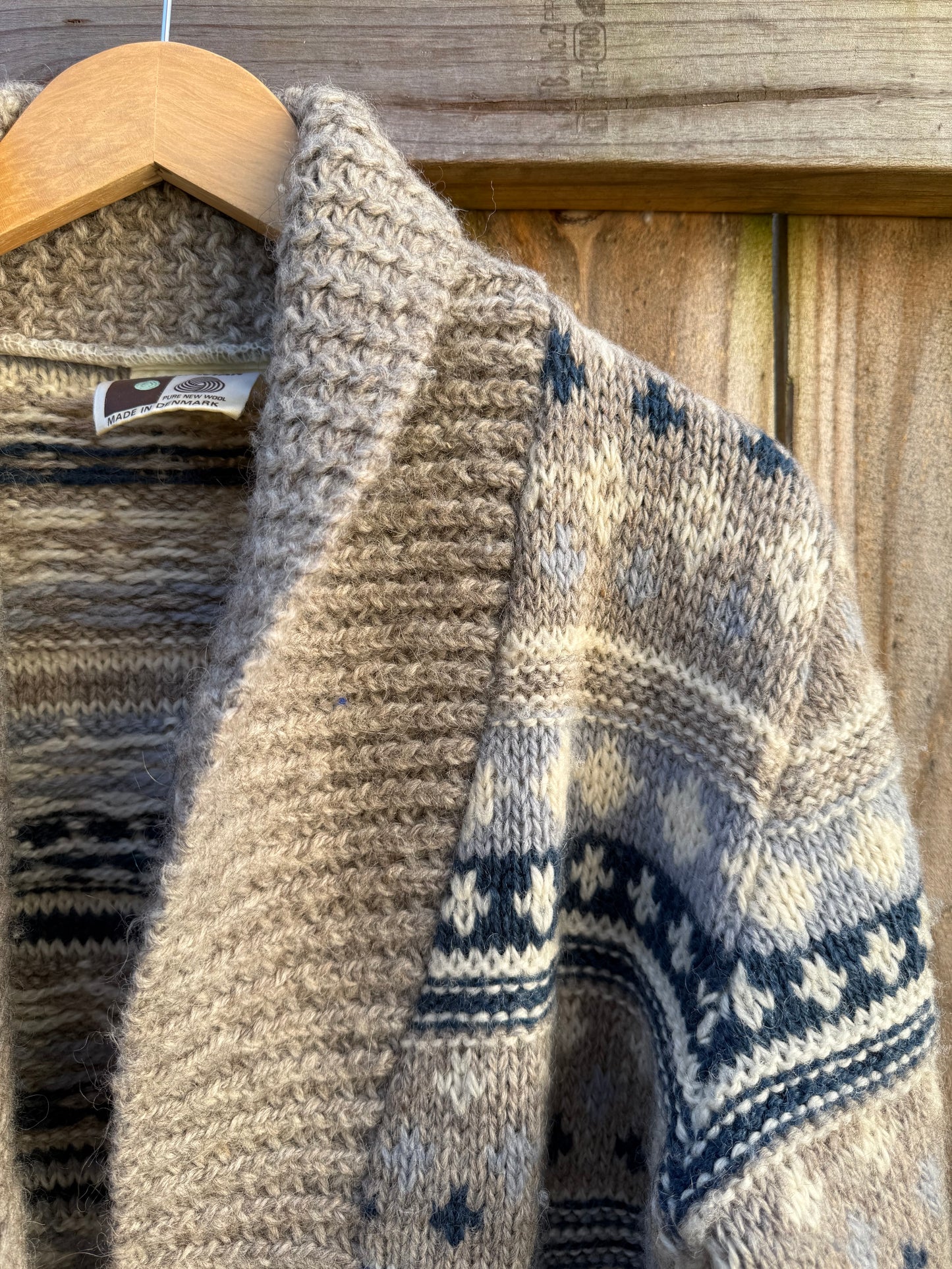 Scandinavian Wool Cardigan - Made In Denmark - Nordic Pattern - Vintage Runox