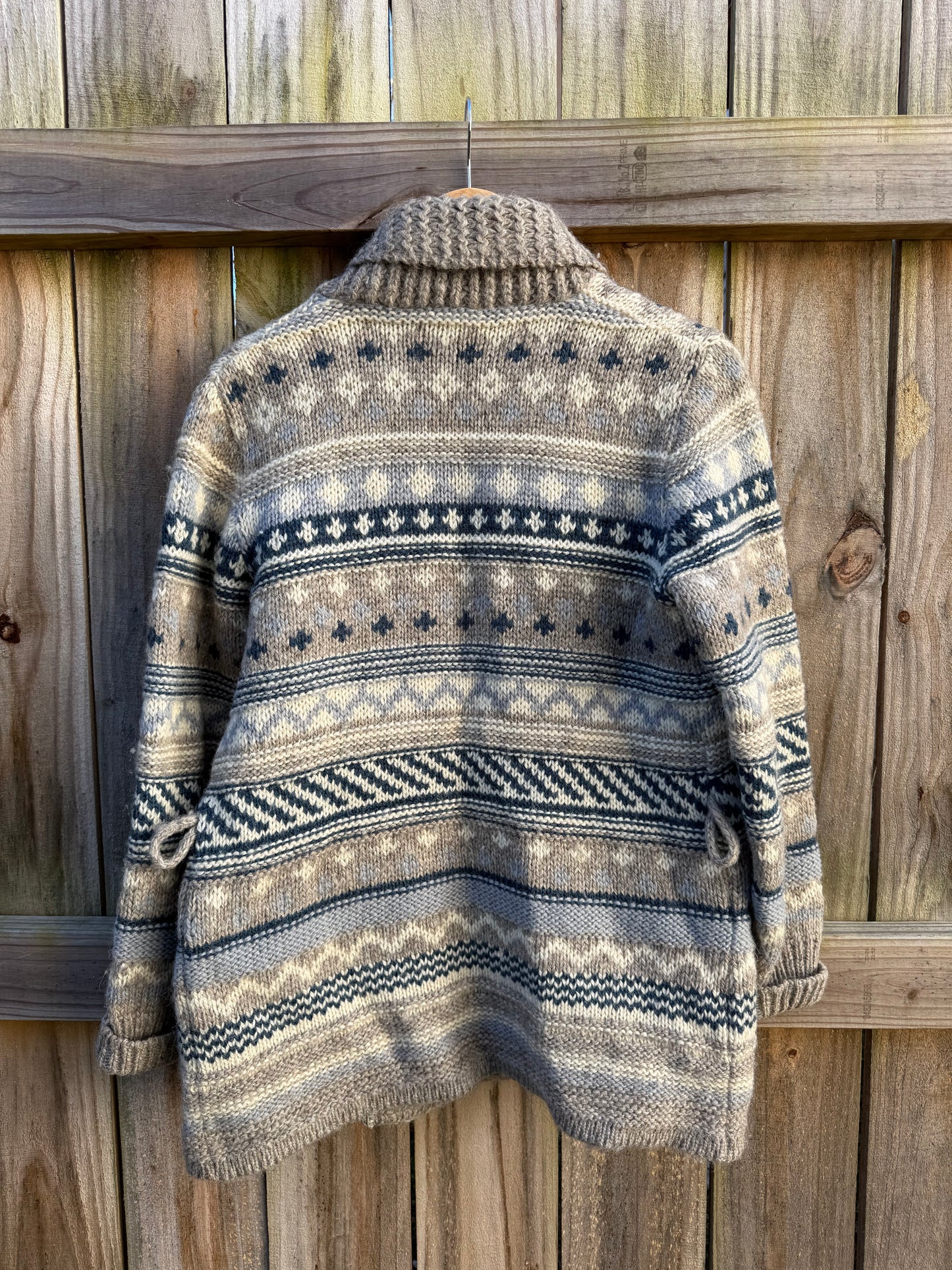 Scandinavian Wool Cardigan - Made In Denmark - Nordic Pattern - Vintage Runox