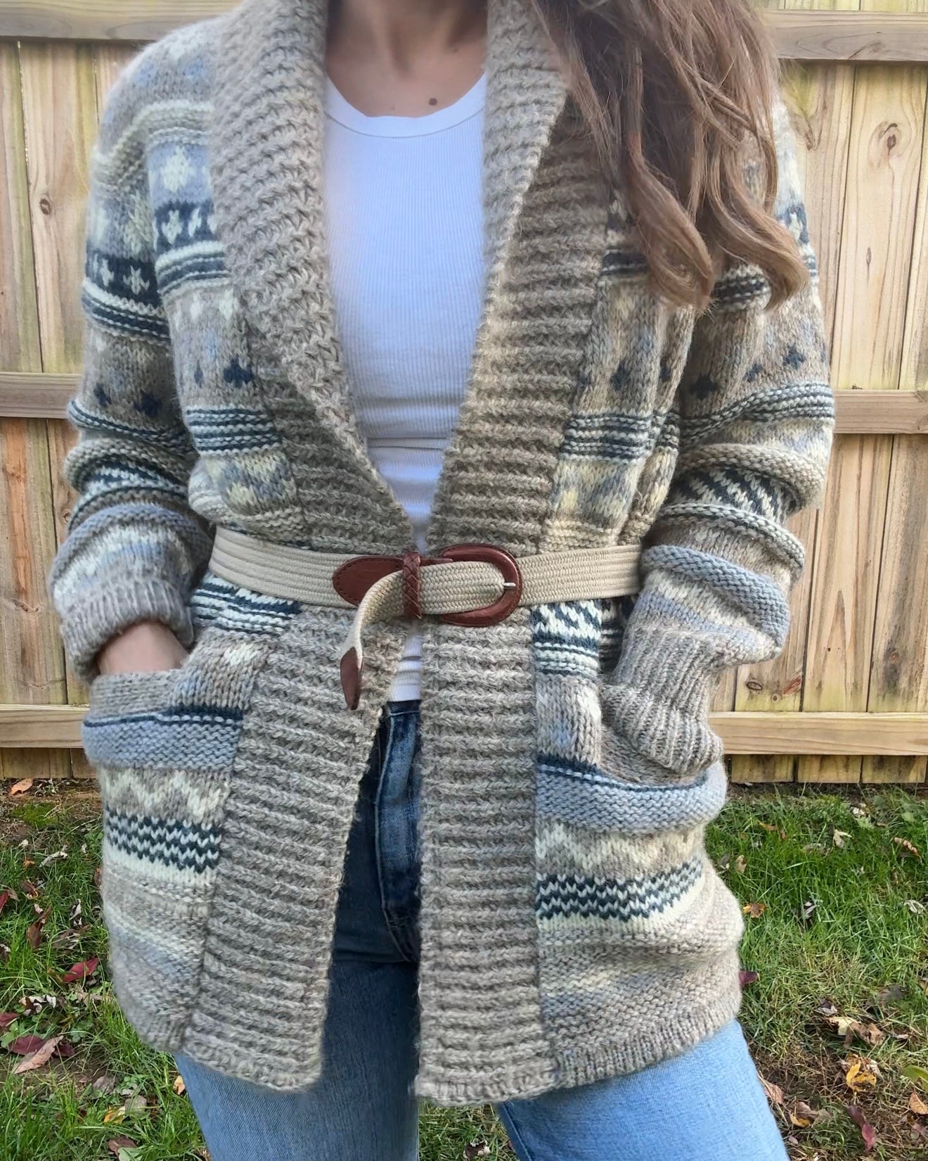 Scandinavian Wool Cardigan - Made In Denmark - Nordic Pattern - Vintage Runox