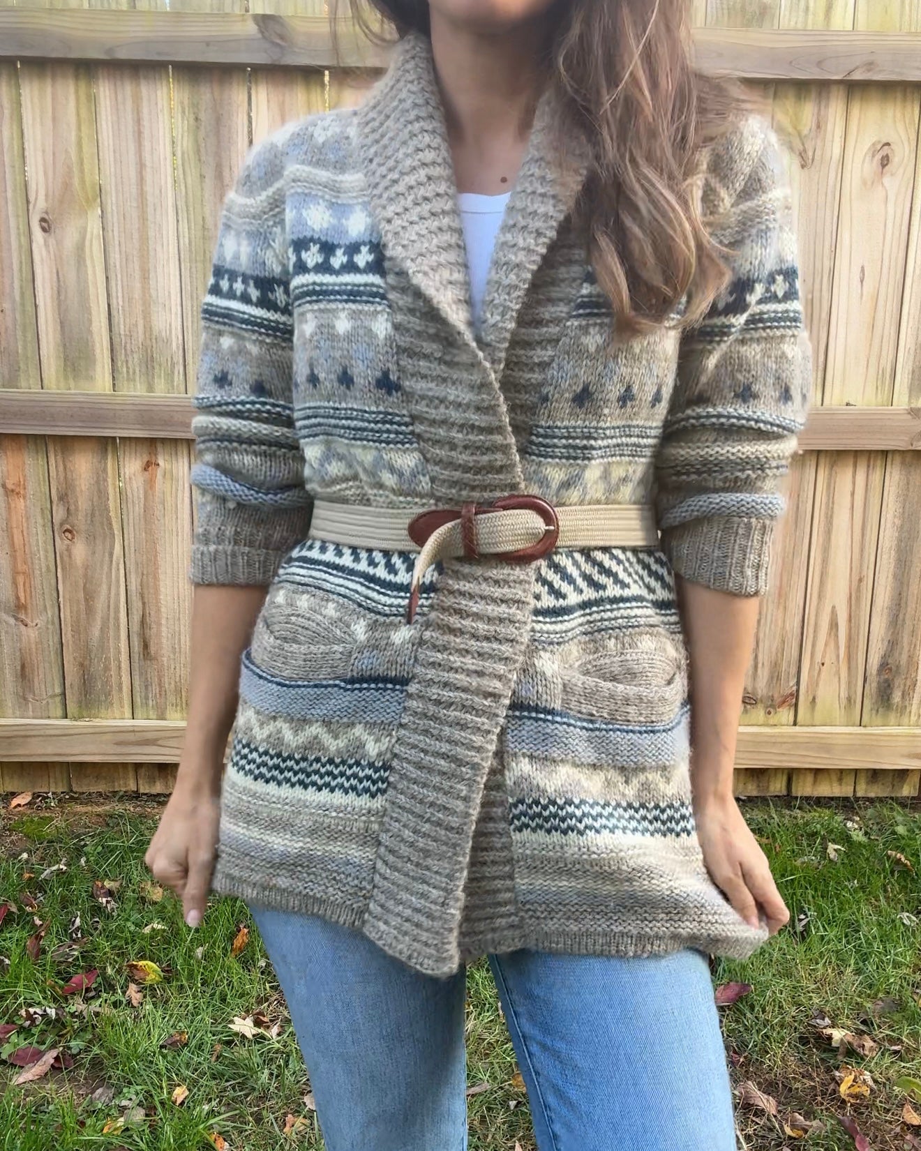 Scandinavian Wool Cardigan - Made In Denmark - Nordic Pattern - Vintage Runox