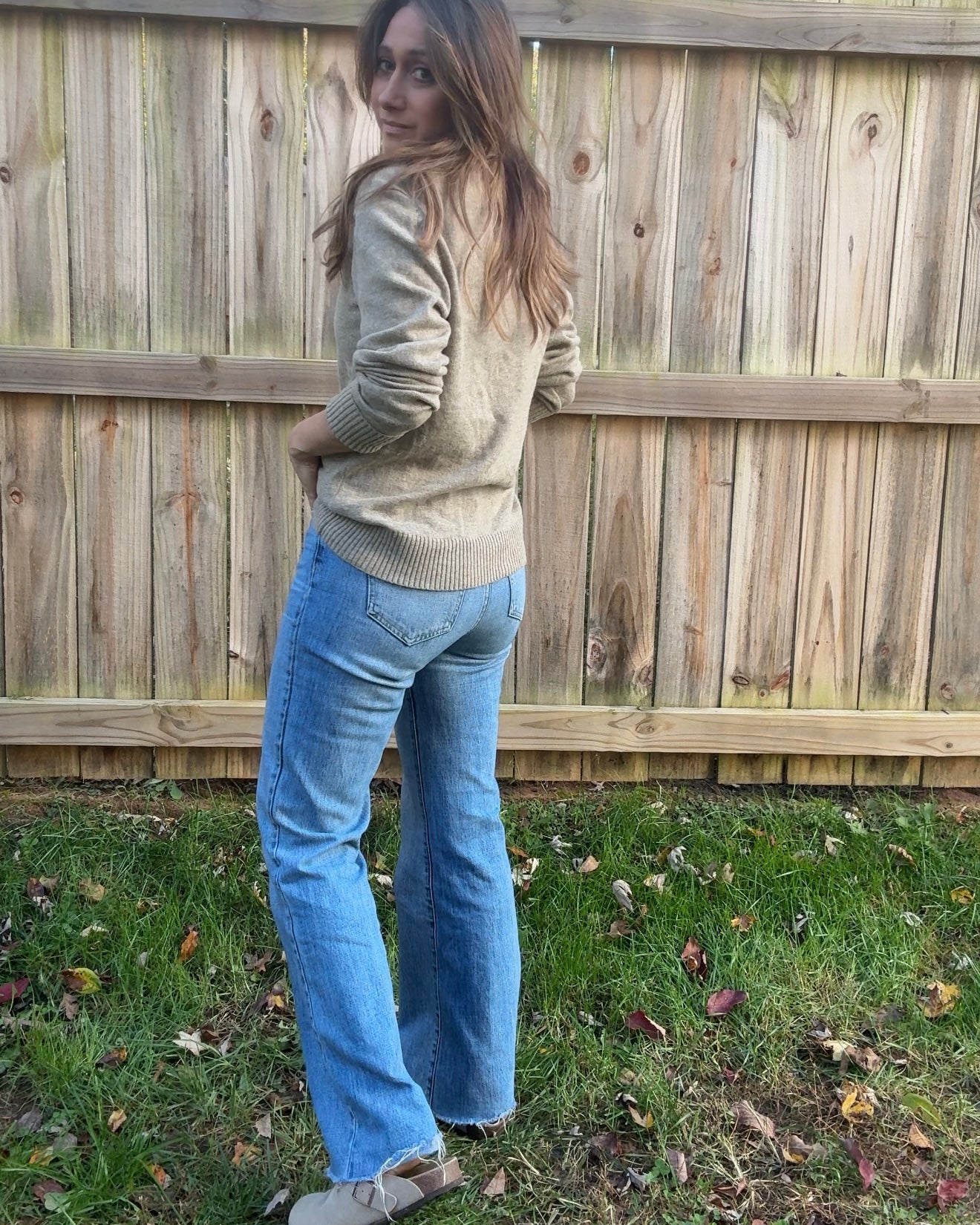 L.L. Bean Lambswool V-Neck Sweater - Vintage - Oatmeal Taupe