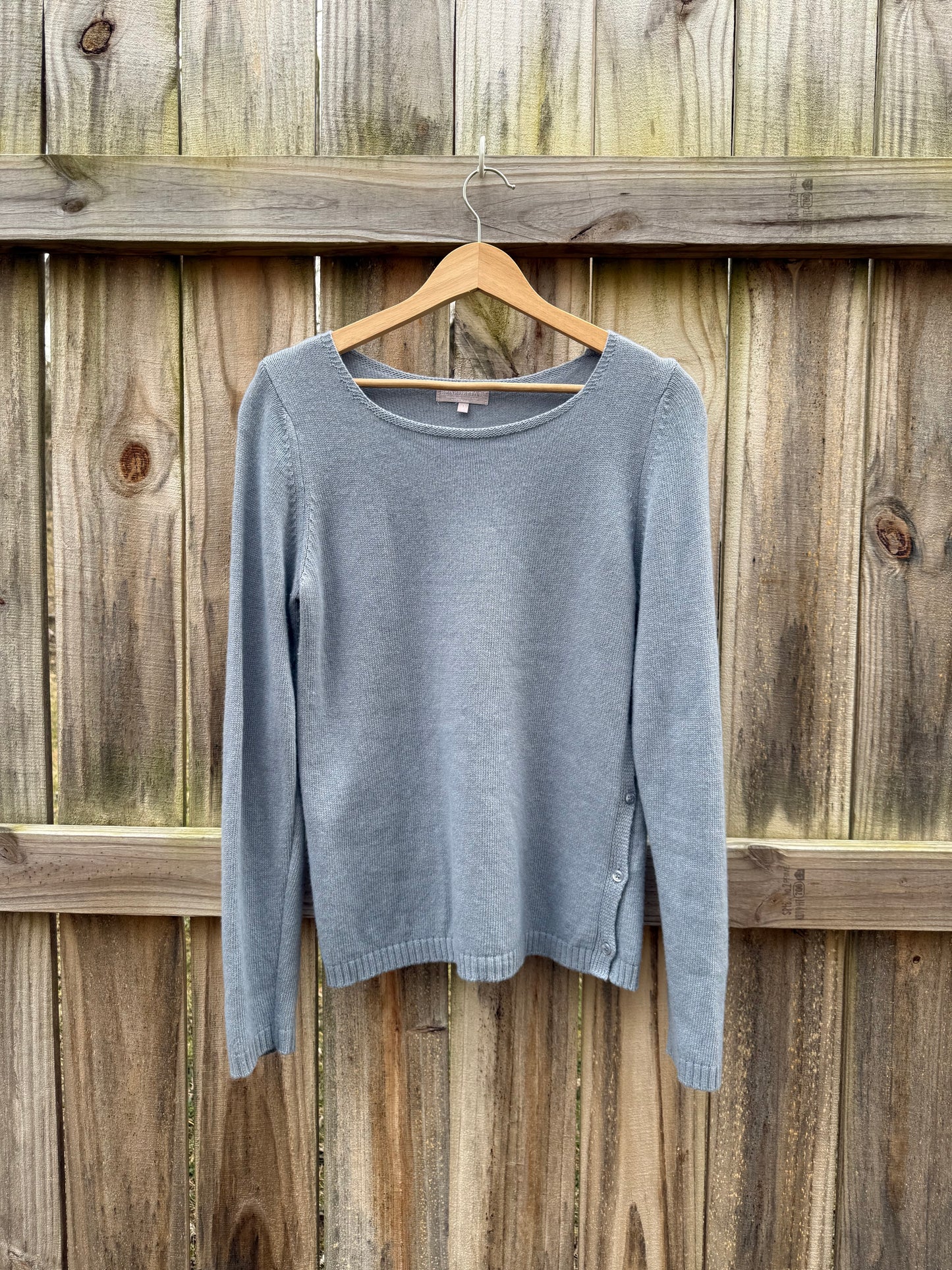 Benetton Merino–Cashmere Side Button Knit