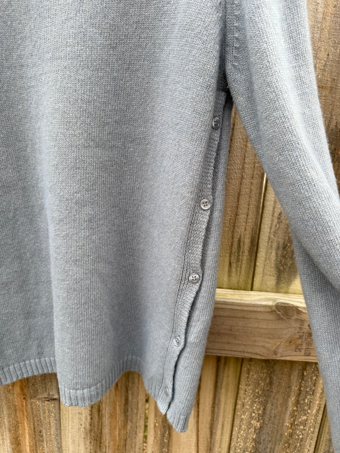 Benetton Merino–Cashmere Side Button Knit