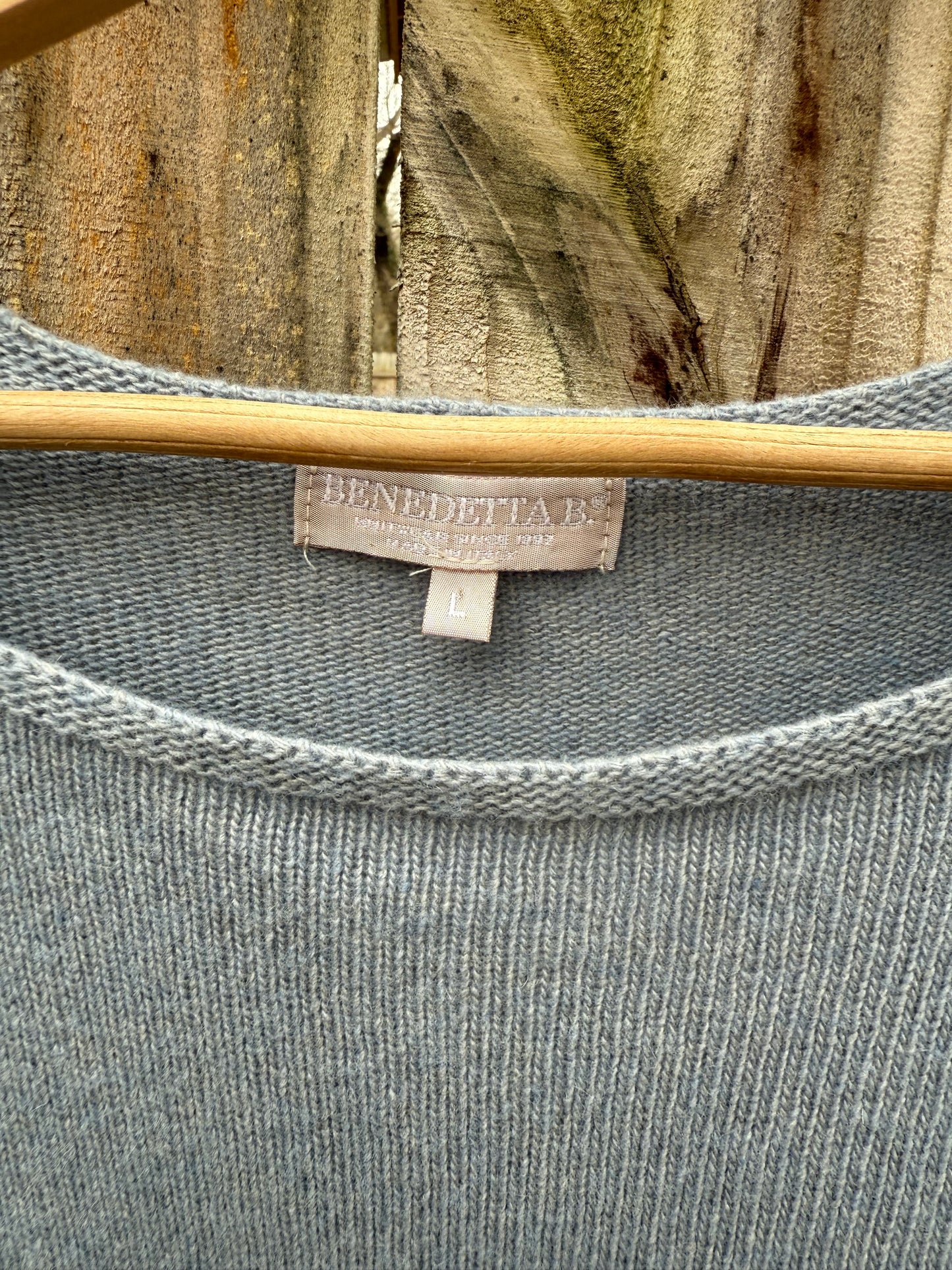 Benetton Merino–Cashmere Side Button Knit