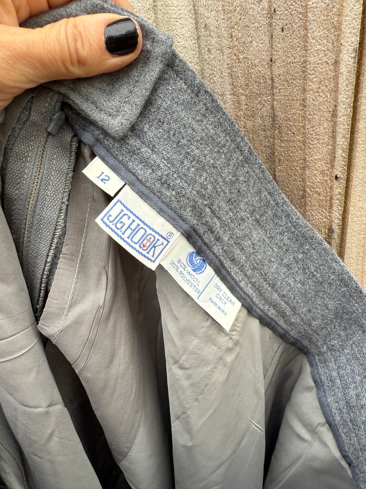 Vintage Ghooki Wool A-Line Midi Skirt