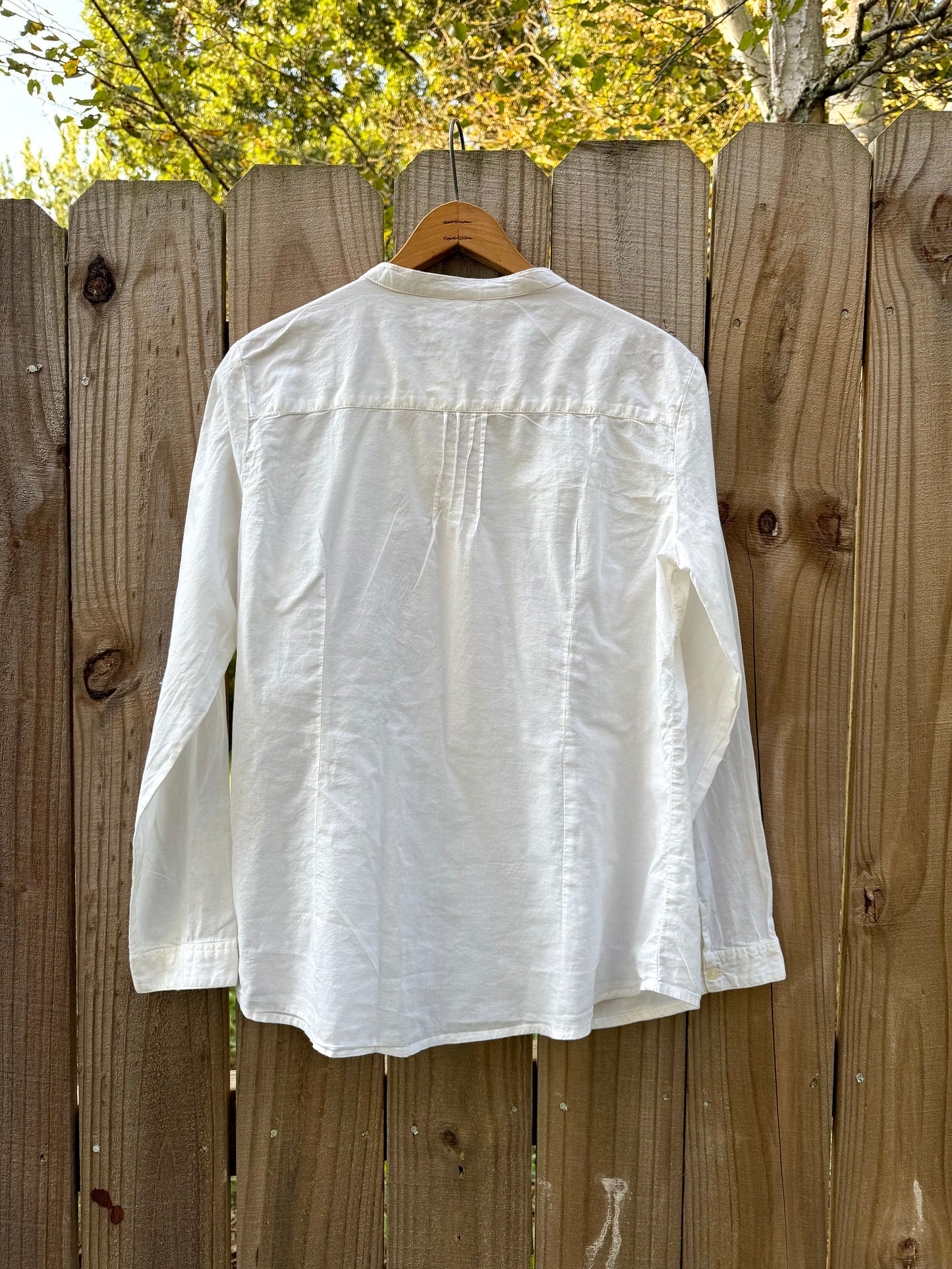 90s Pintuck Embroidered Cotton Blouse