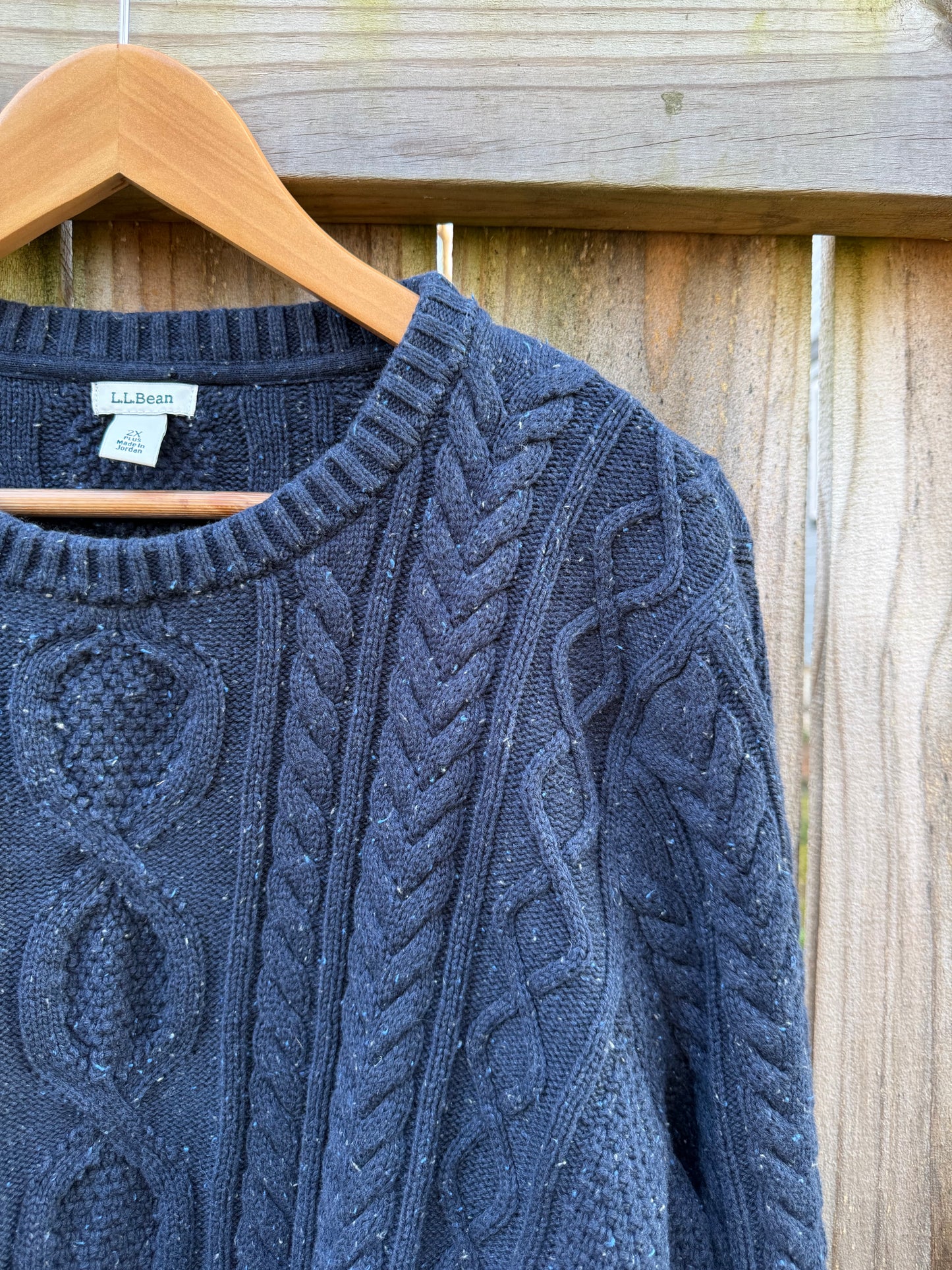 L.L.Bean Navy Cable Knit Sweater / Fisherman Crewneck Pullover