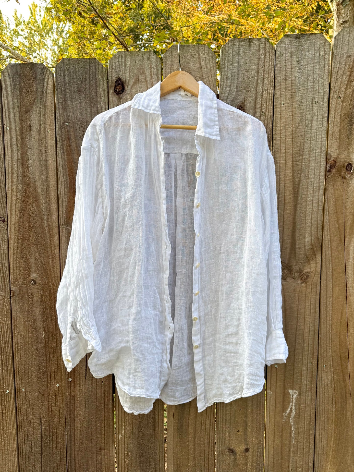 Vitamin A Oversized Linen Button-Down