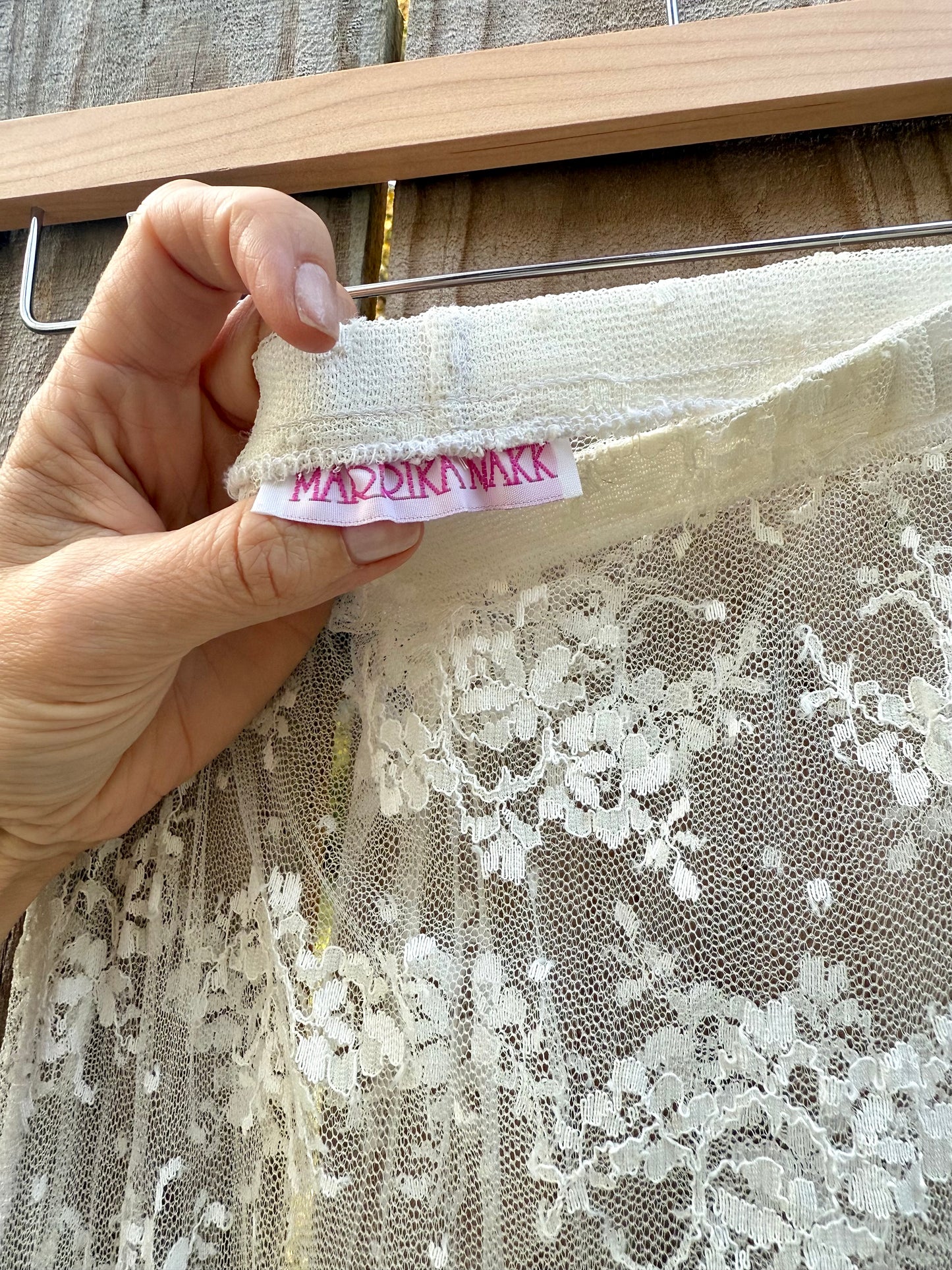 Marrika Nakk Sheer Lace Maxi Skirt — 90s Cult Designer