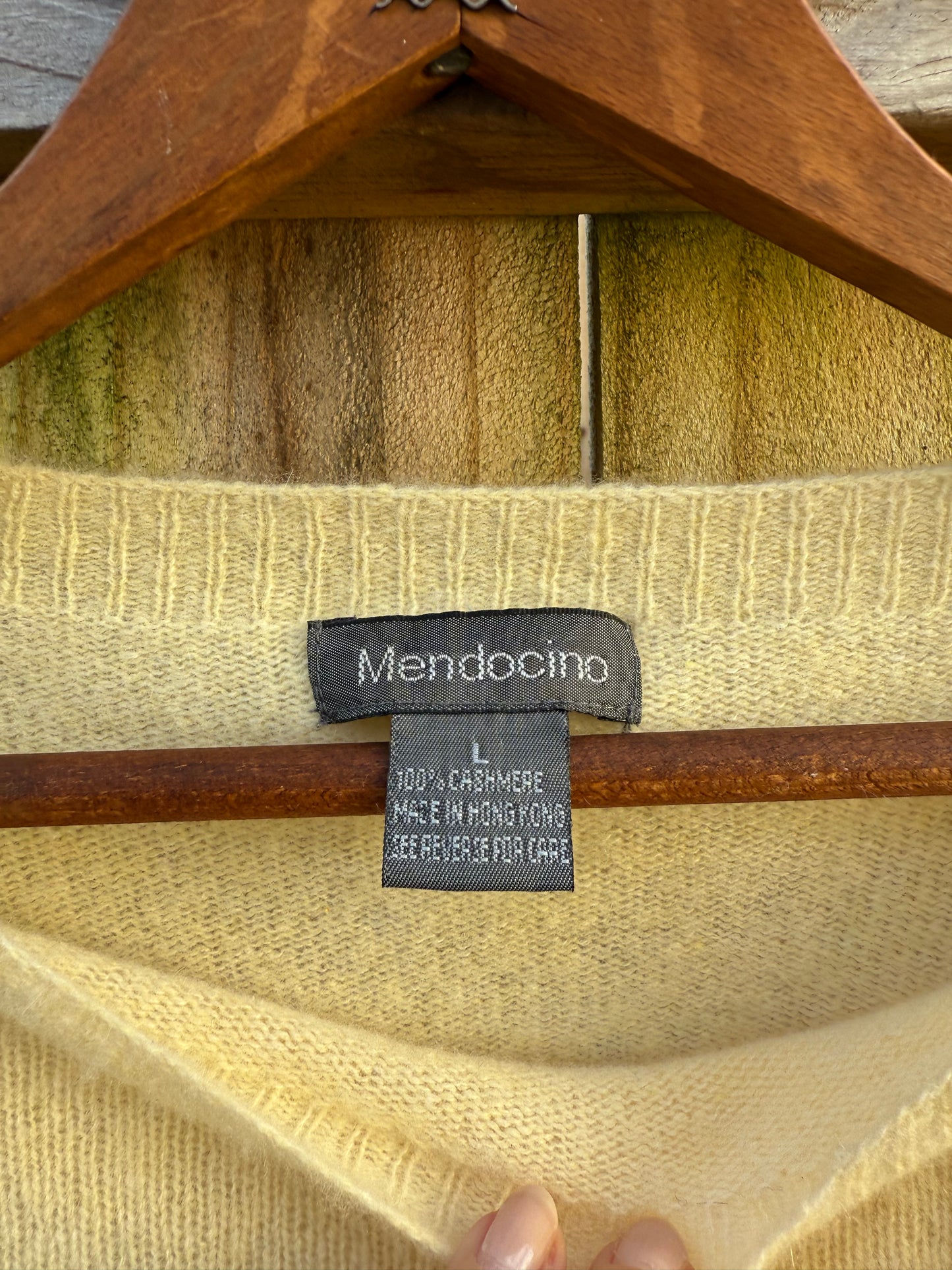 90s Mendocino 100% Cashmere Sweater (Butter Cream)