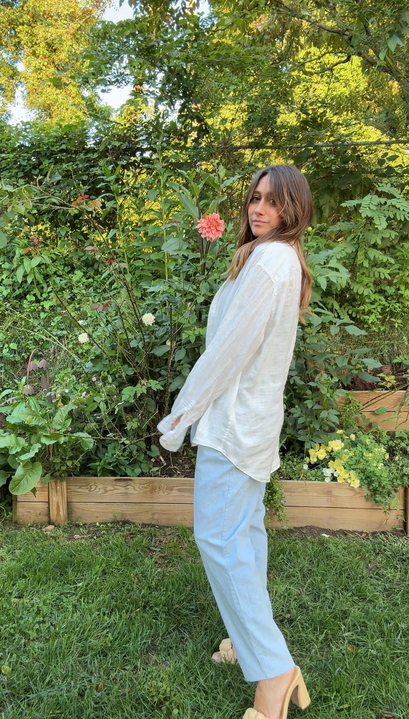 90's Vintage Light Blue Slouchy Pleated Trousers