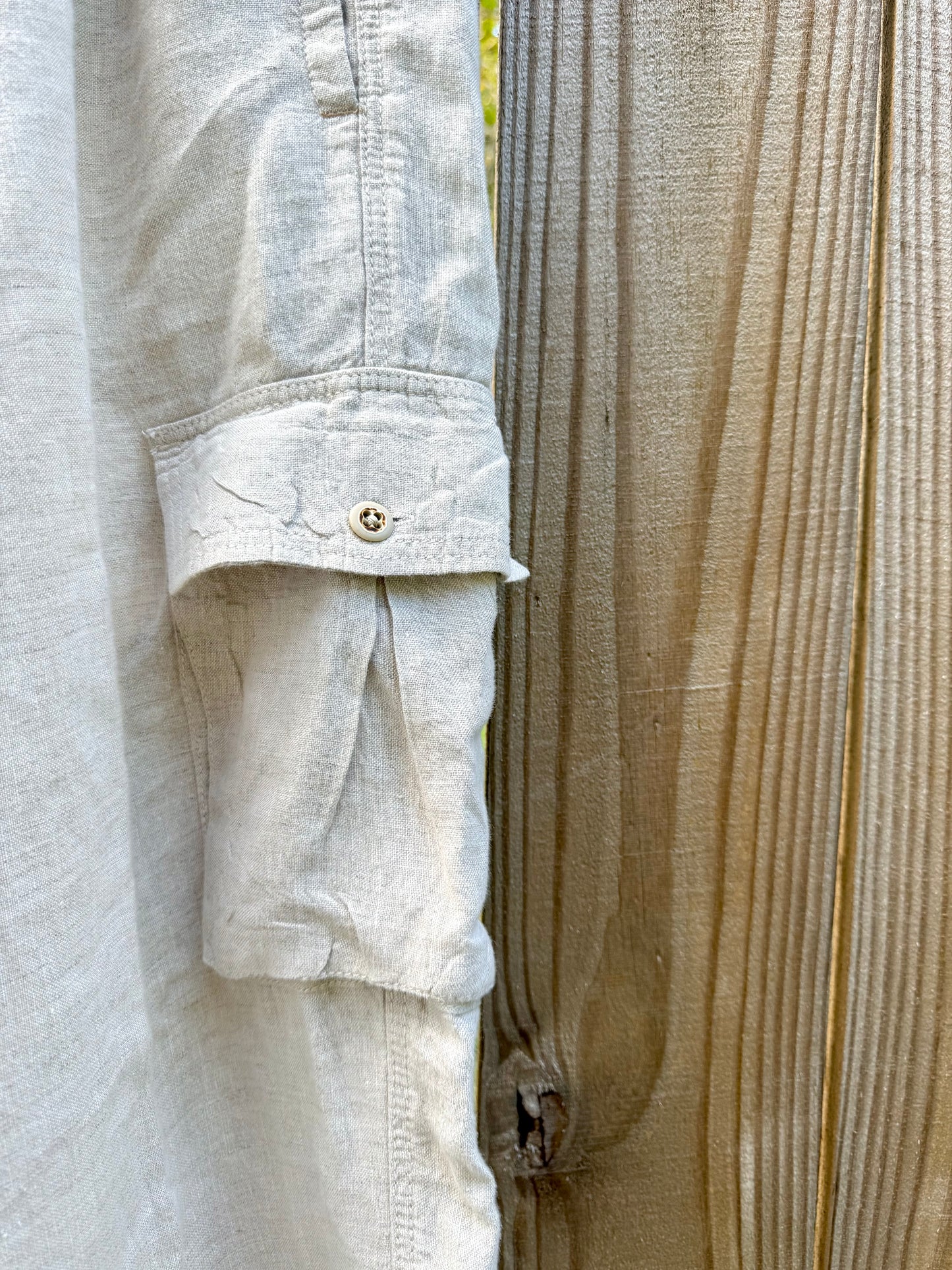 Relaxed Linen Cargo Pants in Washed Natural